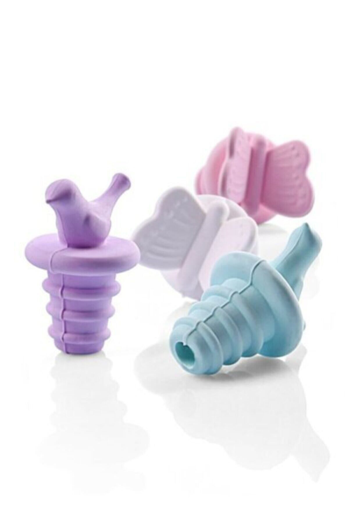 2'li Renkli Silikon Şişe Tıpası Tapa Kapak Mantar Zeytinyağı Şara