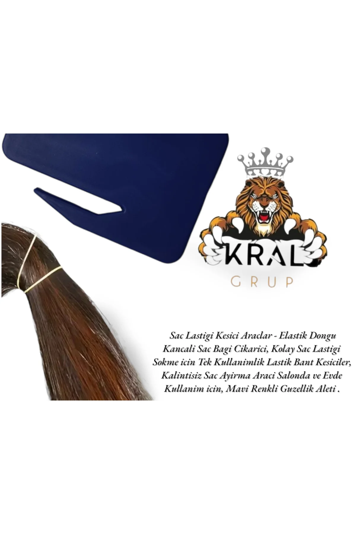 2'li Saç Örgü Lastiği Kesici Mav Renkli - Zarar Vermeyen Lastikli