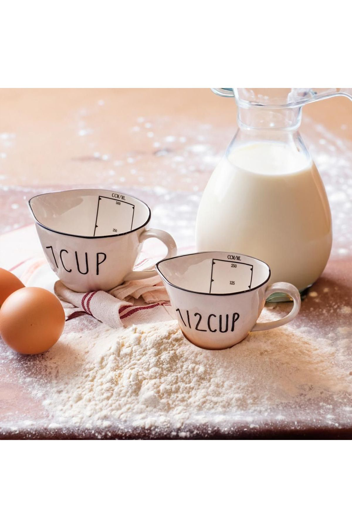 Ara 2'Li Seramik Ölçü Kabı 250 Ml/500Ml