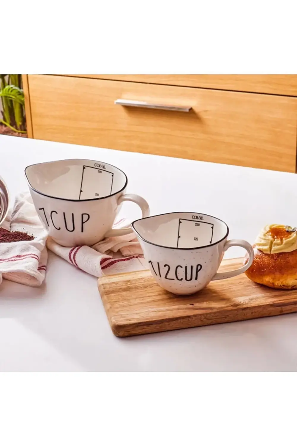 2'li Seramik Ölçü Kabı 250 Ml/500ml