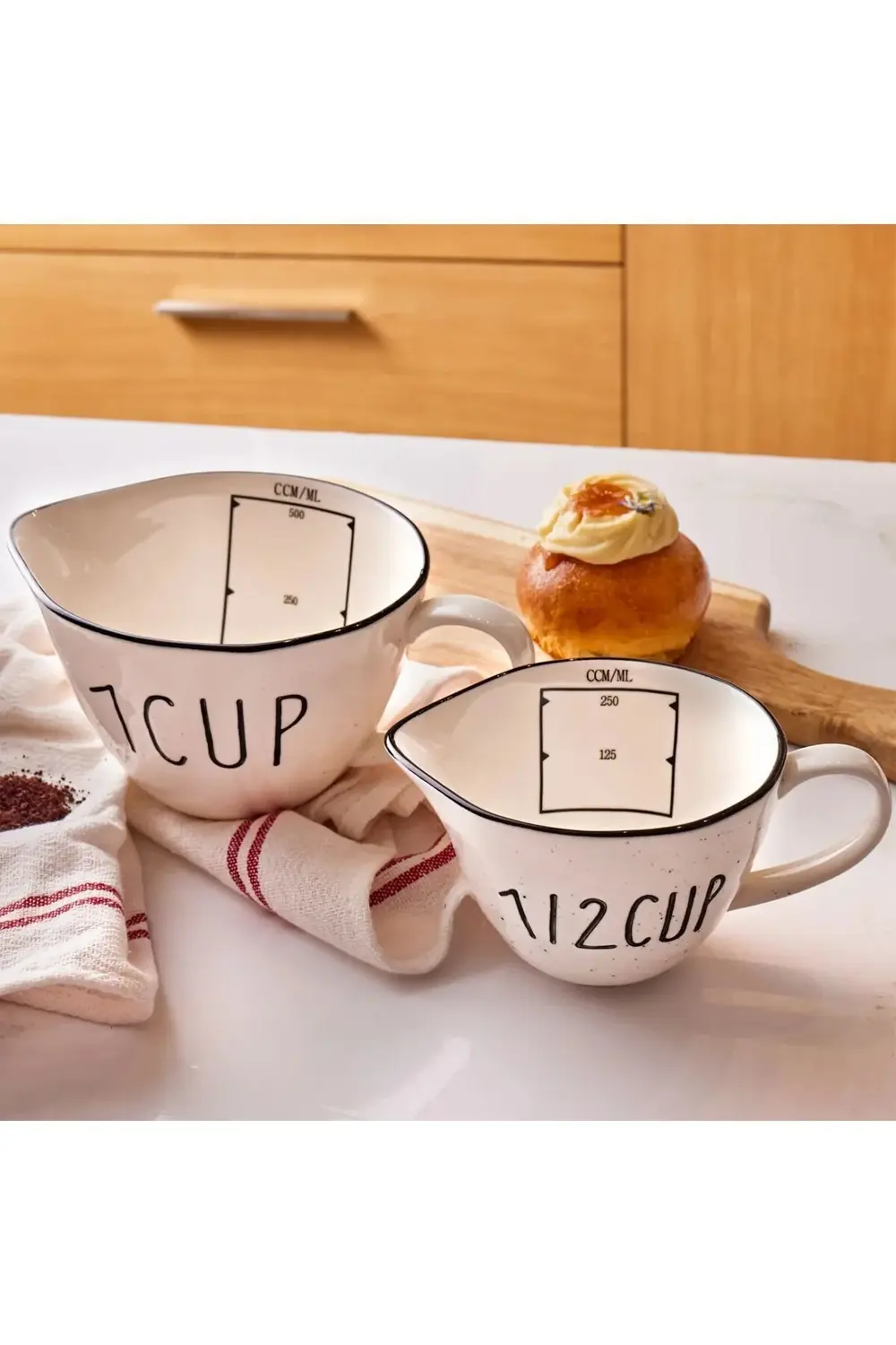 2'li Seramik Ölçü Kabı 250 Ml/500ml