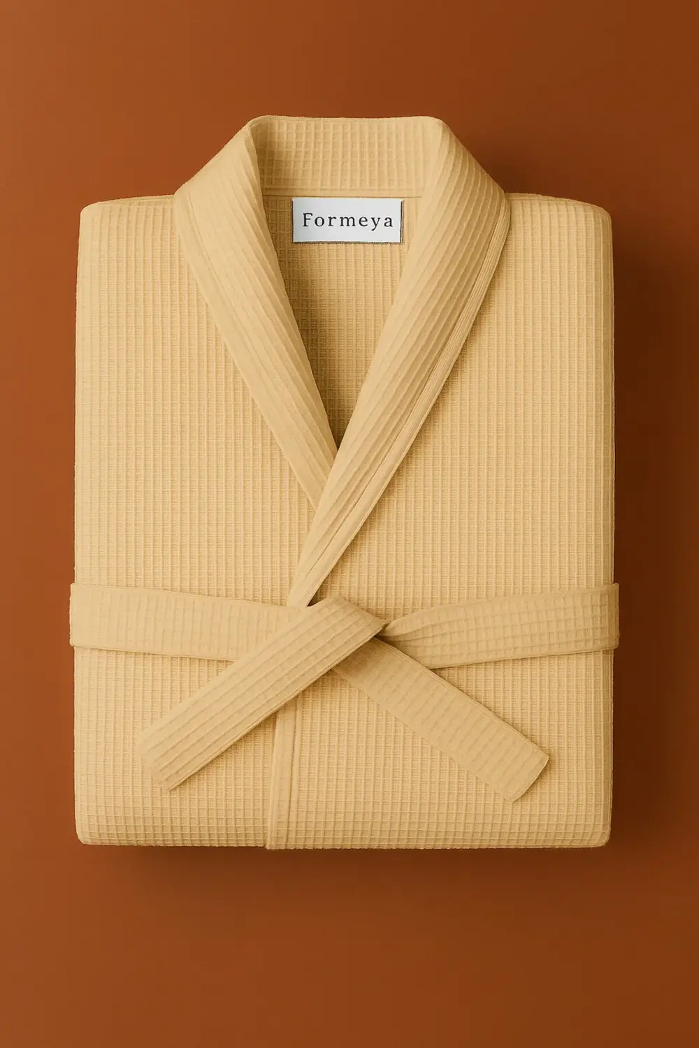 2'li Set Azur Premium Gofret Desen Bej Lüks Bornoz, 2 Adet Çeyizl