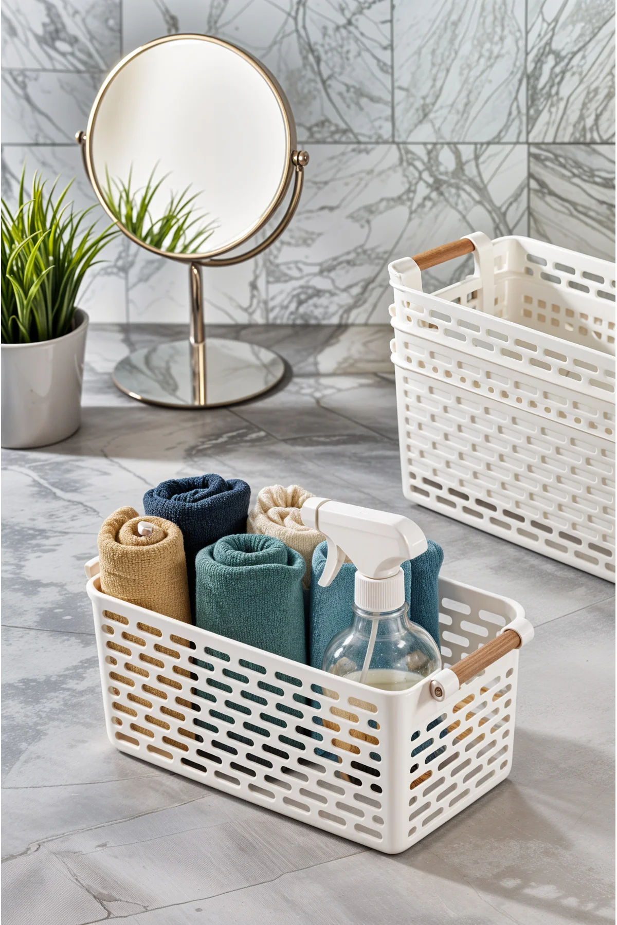 2'li Set Çok Amaçlı Şık Organizer Plastik Sepet, Buzdolabı ve Ban 2'li Set Çok Amaçlı Şık Organizer Plastik Sepet, Buzdolabı ve Ban