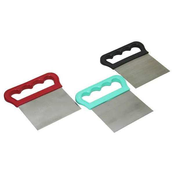 2li Set Hamur Şekillendirici Eğik Pasta Spatulası ve Metal Hamur Kesici Kazıyıcı Spatula