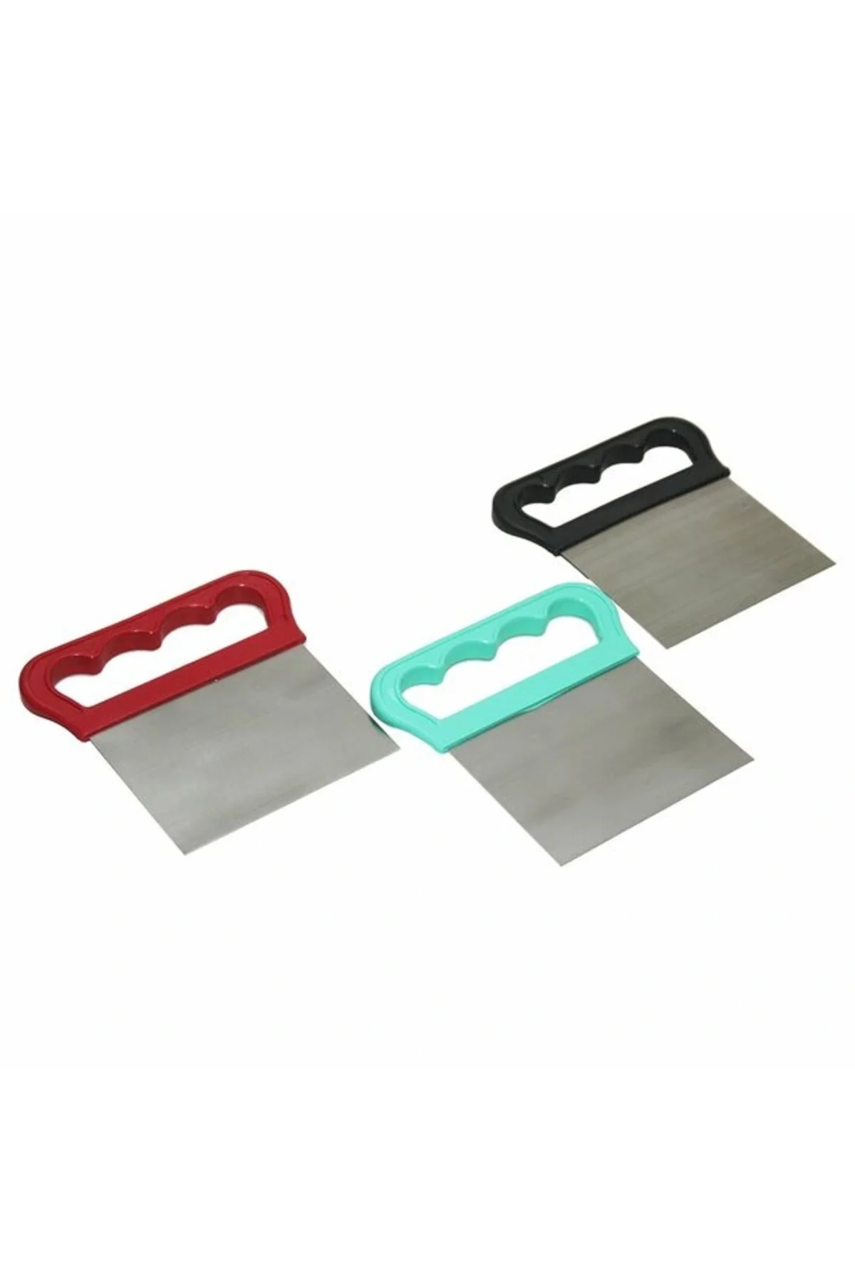 2Li Set Hamur Şekillendirici Eğik Pasta Spatulası Ve Metal Hamur Kesici Kazıyıcı Spatula - Görsel 5