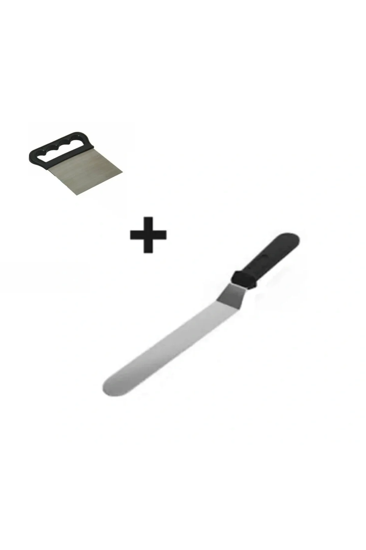2li Set Hamur Şekillendirici Eğik Pasta Spatulası Ve Metal Hamur 2li Set Hamur Şekillendirici Eğik Pasta Spatulası Ve Metal Hamur