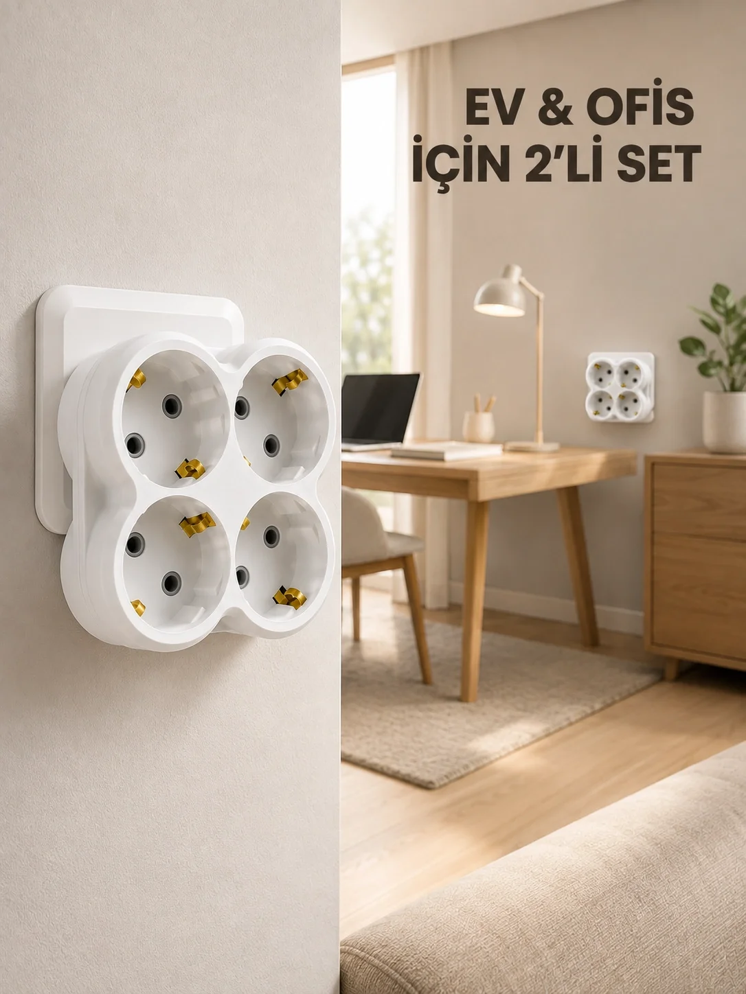 2’li Set Kablosuz 4’lü Priz Çoklayıcı Direkt Duvar Prizine Takılan Adaptör 2’li Set Kablosuz 4’lü Priz Çoklayıcı Direkt Duvar Prizine Takılan Adaptör