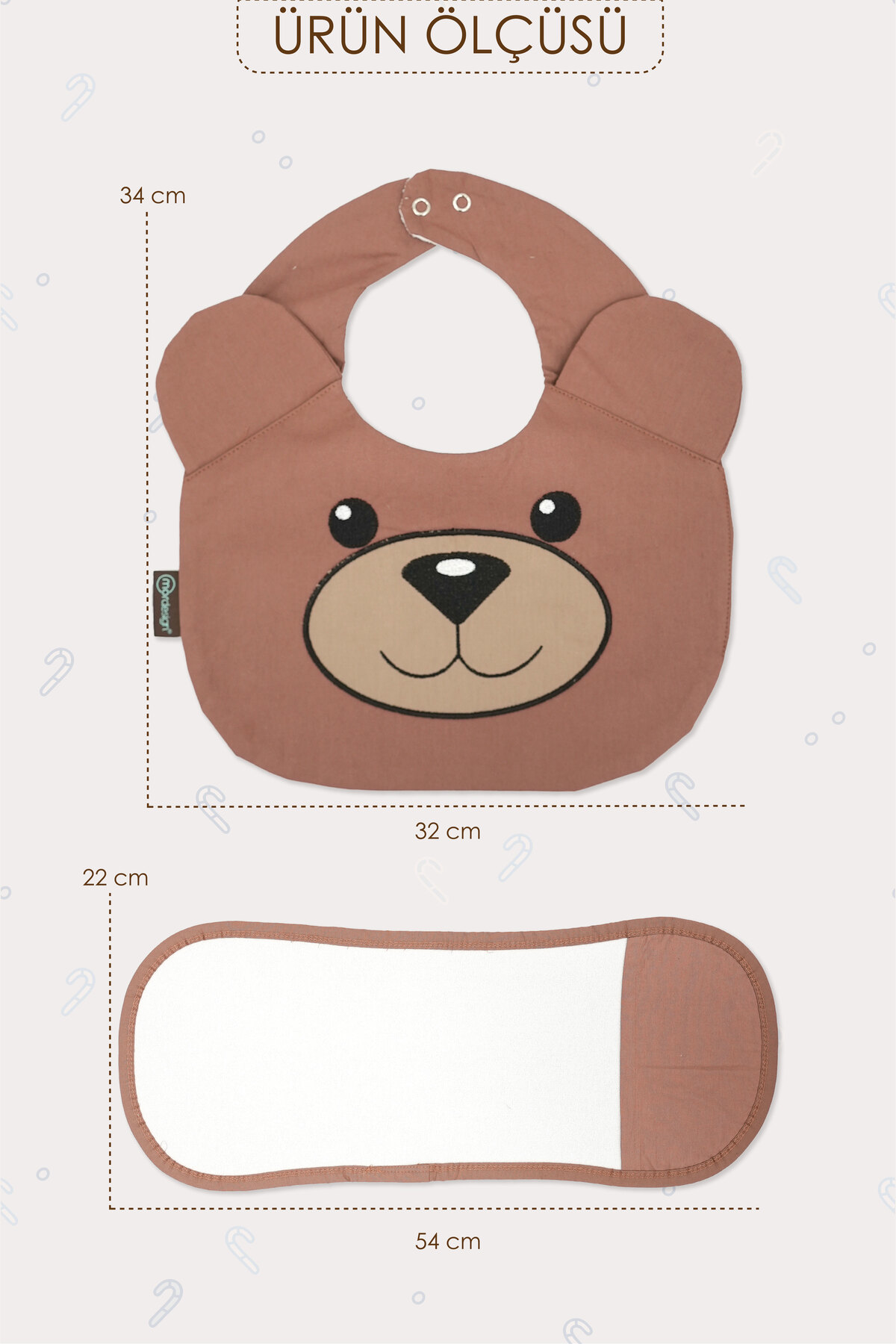 Mordesign 2'Li Set; Mama Önlüğü Ve Salya Bezi, Sıvı Geçirmez ,Diş Çıkarma B