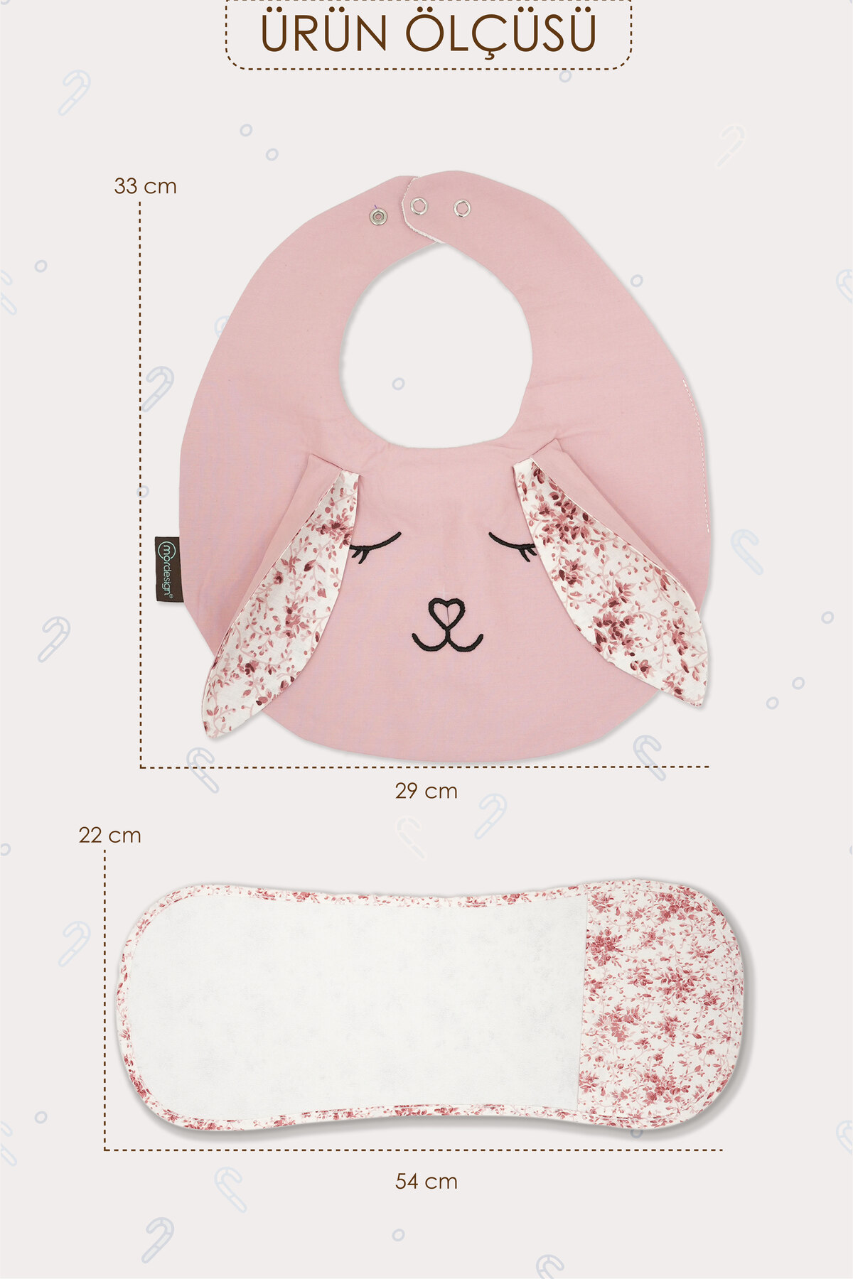 Mordesign 2'Li Set; Mama Önlüğü Ve Salya Bezi, Sıvı Geçirmez ,Diş Çıkarma B