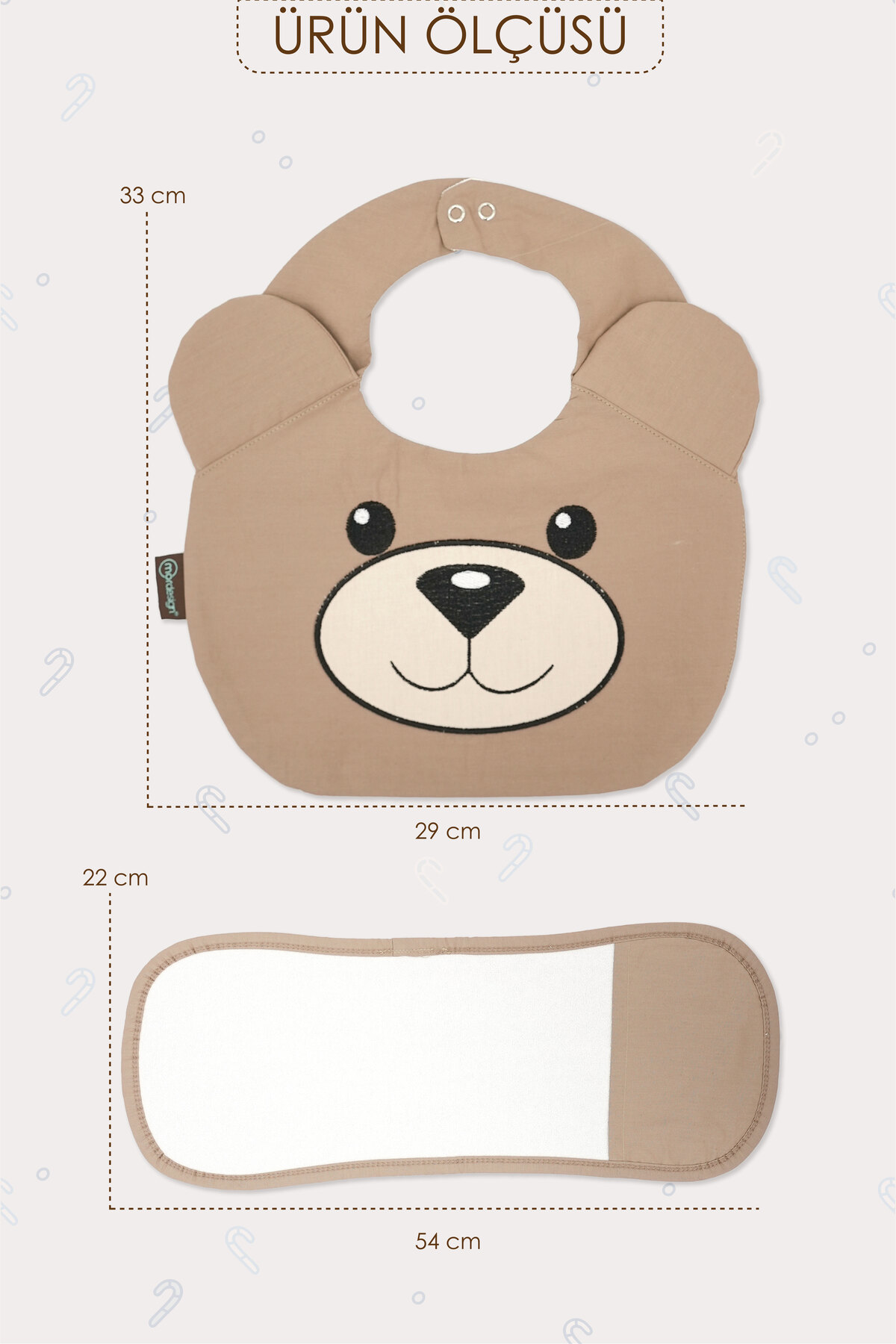 Mordesign 2'Li Set; Mama Önlüğü Ve Salya Bezi, Sıvı Geçirmez ,Diş Çıkarma B