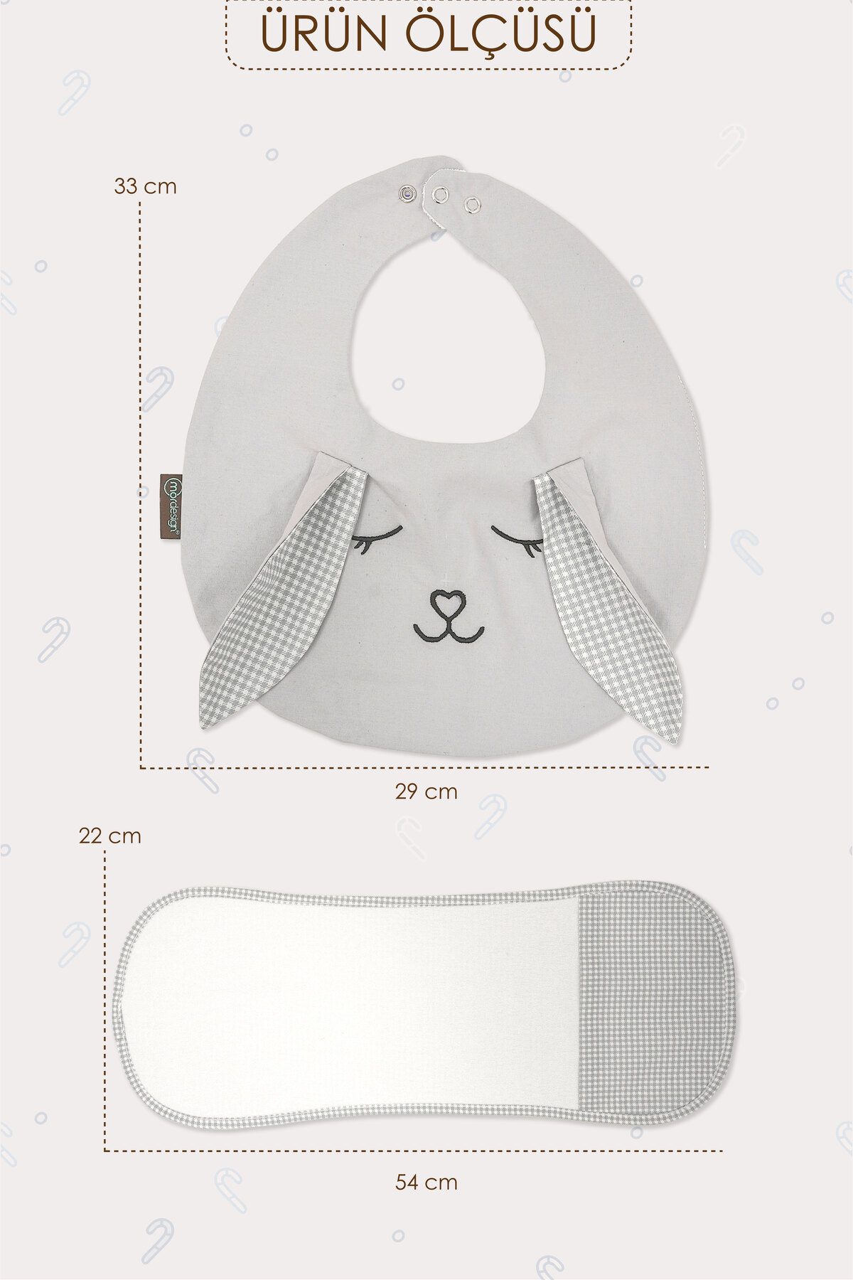 Mordesign 2'Li Set; Mama Önlüğü Ve Salya Bezi, Sıvı Geçirmez ,Diş Çıkarma B