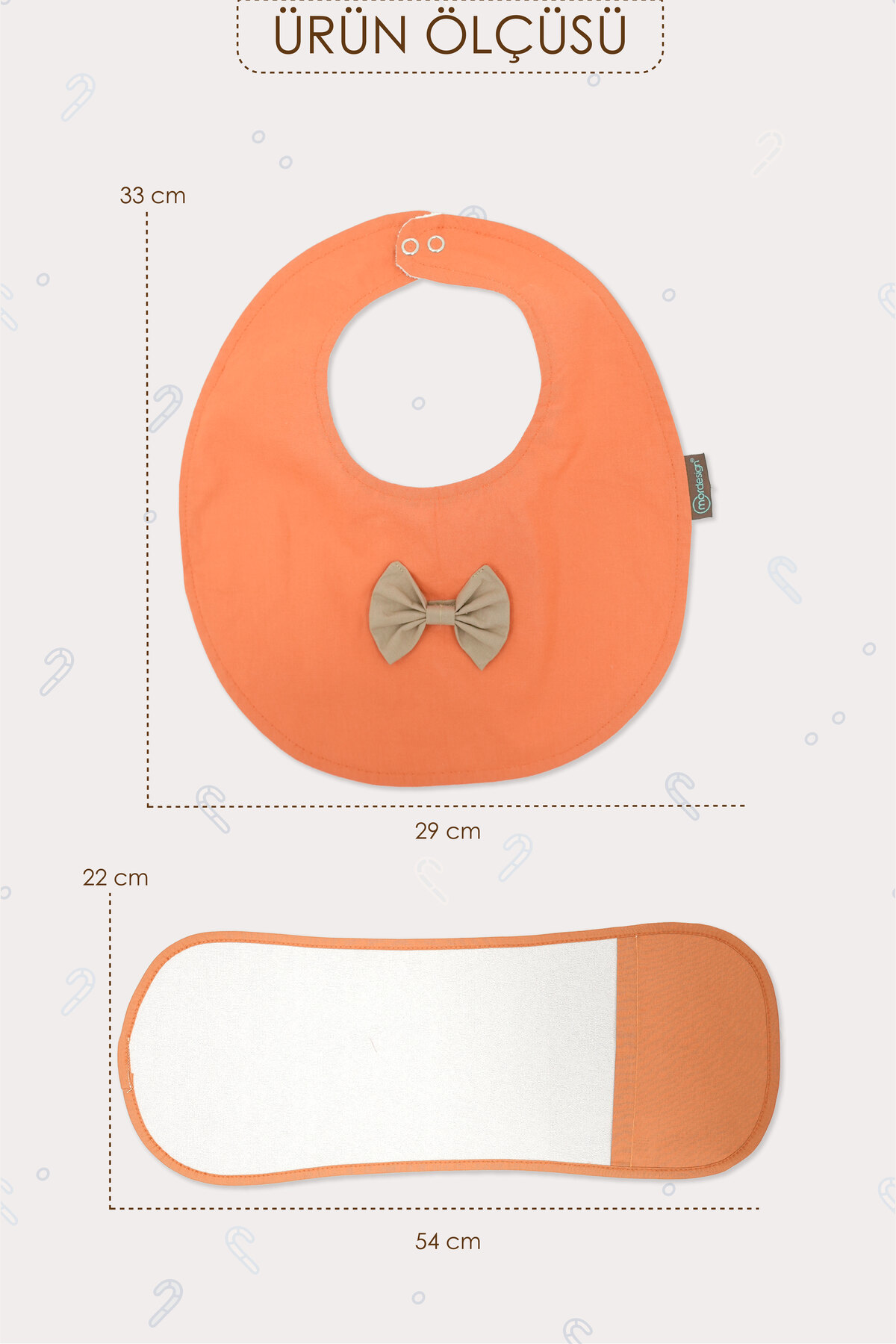 Mordesign 2'Li Set; Mama Önlüğü Ve Salya Bezi, Sıvı Geçirmez ,Diş Çıkarma B