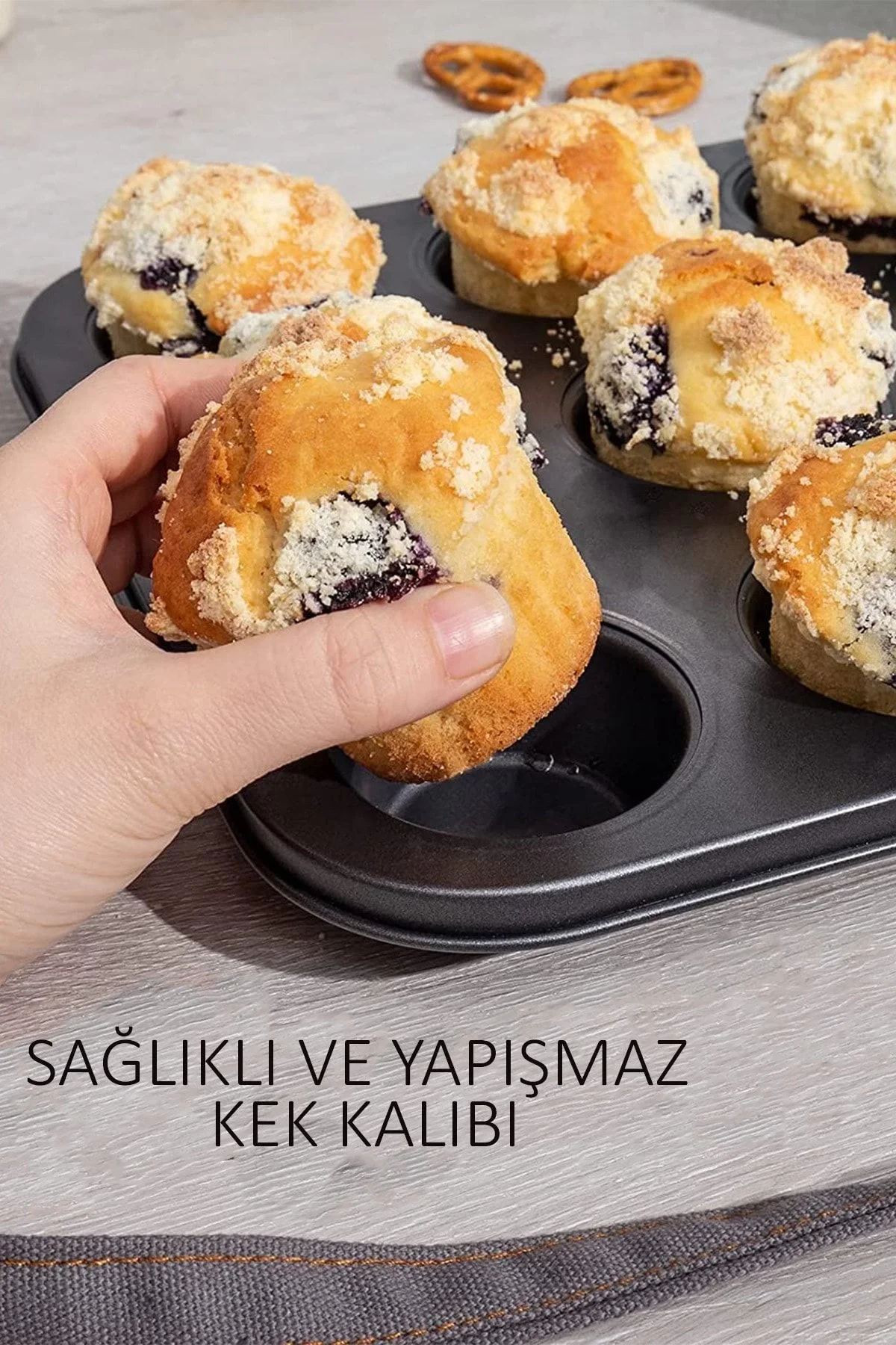 2'Lİ SET Muffin Kalıbı 12li Fırın Mini Kek Browni Kekstra Kalıbı Cupcake  ülü