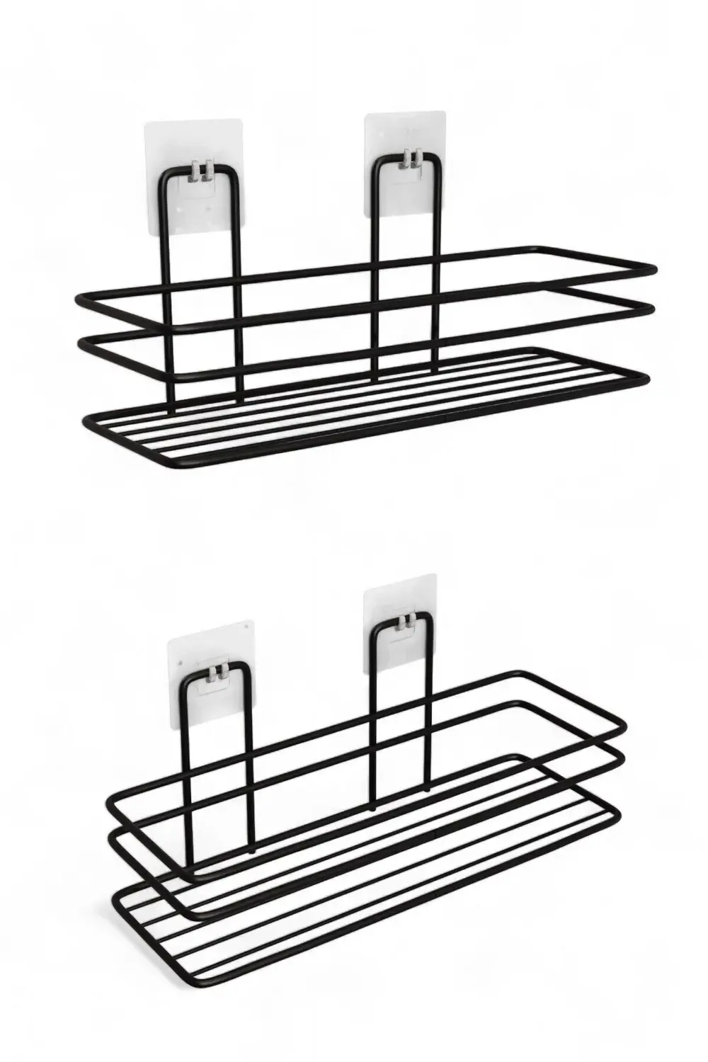 2'li Set, Pratik Ve Şık Yapışkanlı Banyo Şampuanlık Ile Banyonuzd