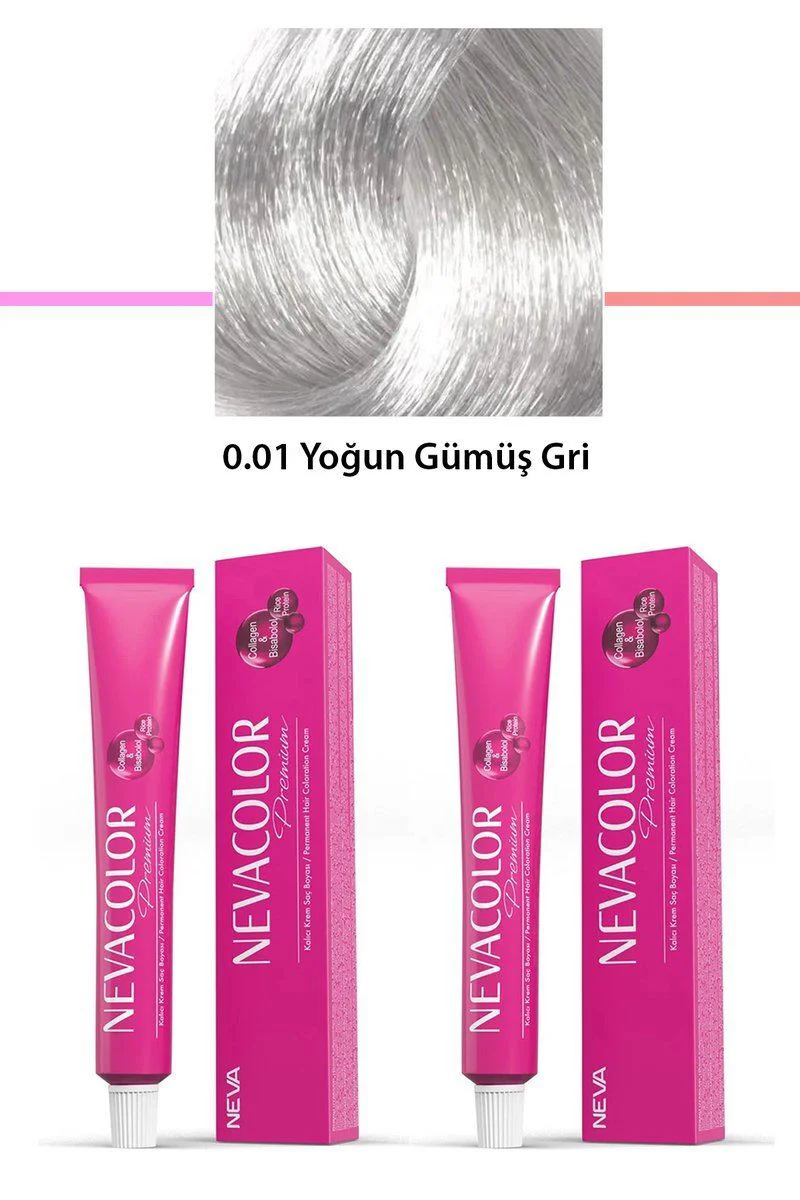 2'li Set Premium 0.01 Yoğun Gümüş Gri Kalıcı Krem Saç Boyası - Bisabiol & Kolajen Destekli Fiyatı, Yorumları ve Özellikleri