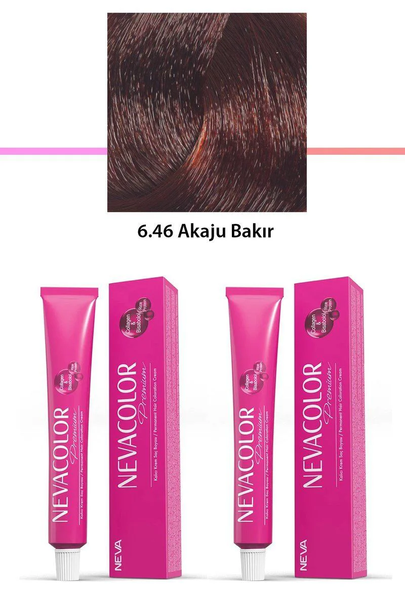2'li Set Premium 6.46 Akaju Bakır Kalıcı Krem Saç Boyası — Yoğun Renk & Parlaklık Fiyatı, Yorumları ve Özellikleri