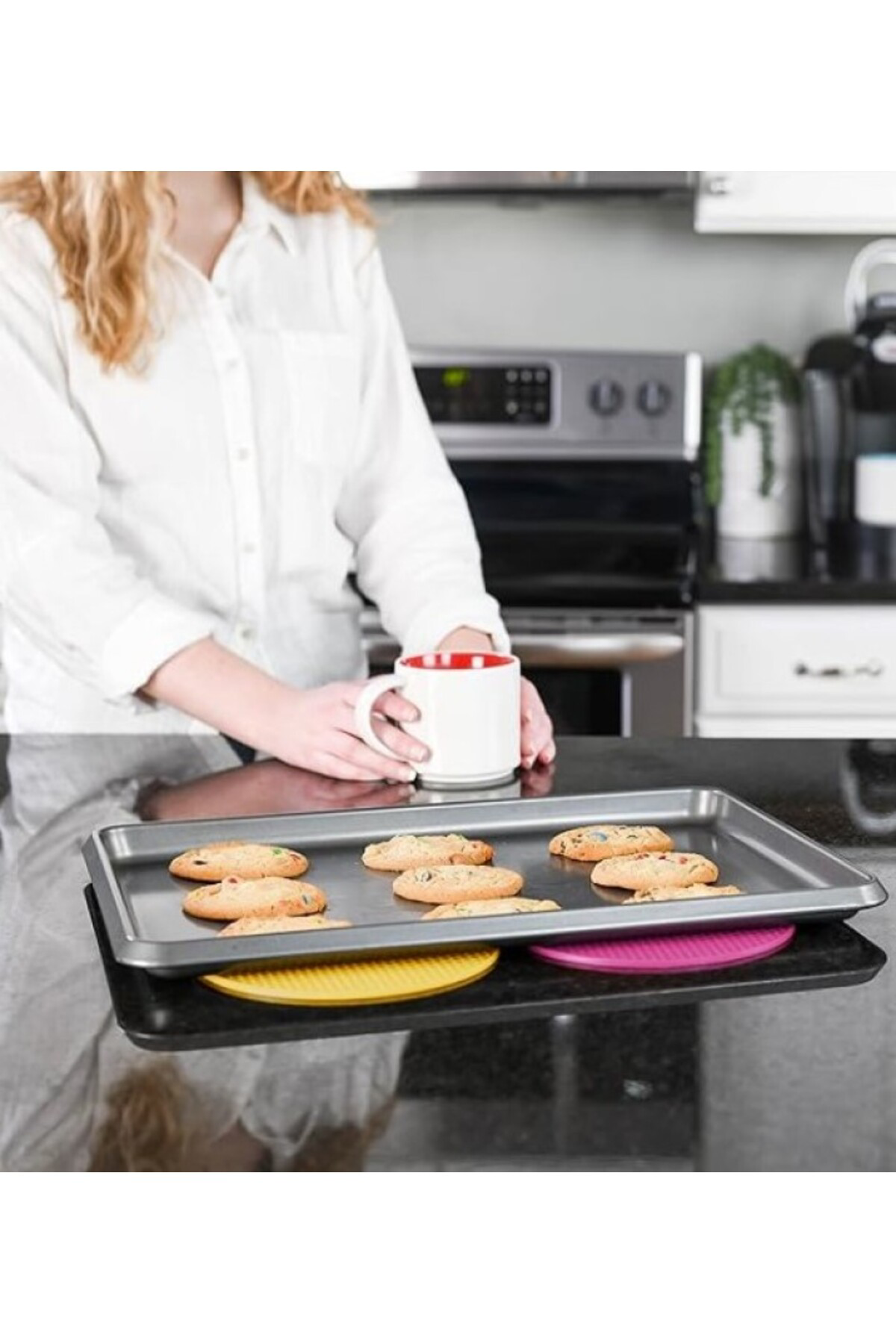 2'li Silikon Nihale Petek Desenli, Kalburabastı Kalıbı, Tutacak