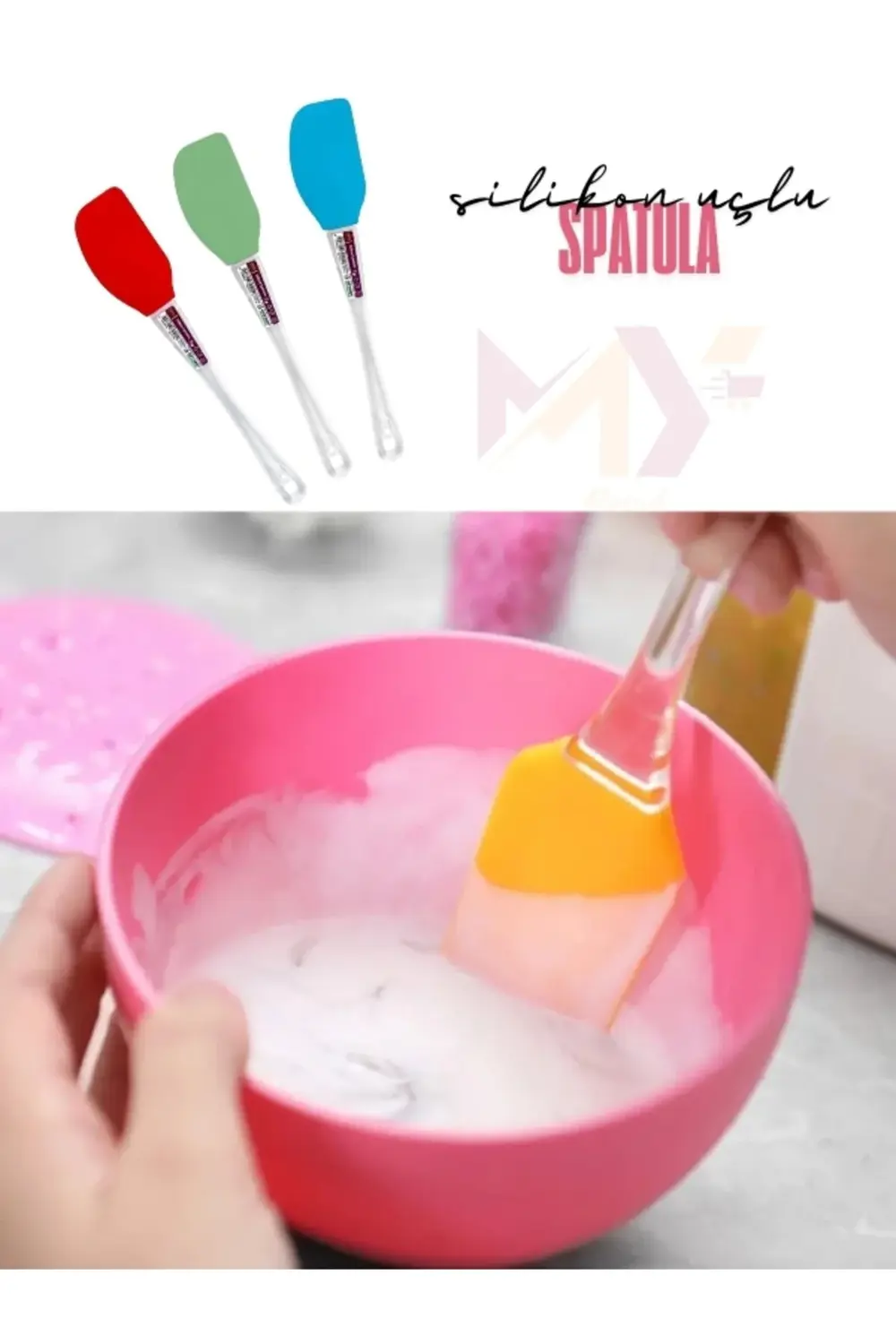 2'li Silikon Set, Yumurta Fırçası ve Spatula Seti, Silikon Yemek
