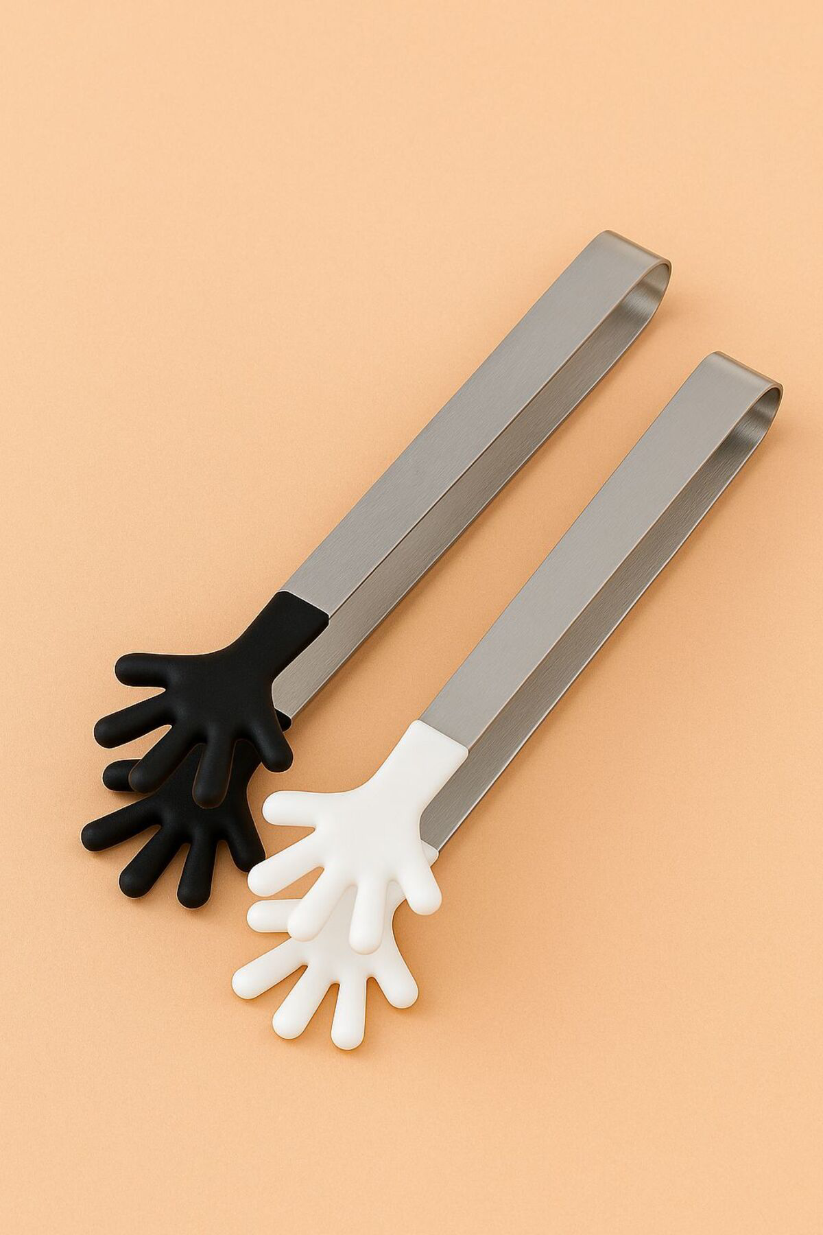 2’li Silikon Uçlu Metal Saplı Şeker Maşası – El Figürlü Tasarım-s