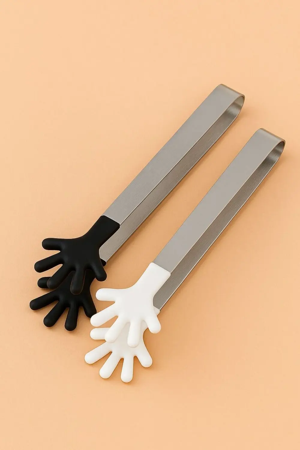 2’li Silikon Uçlu Metal Saplı Şeker Maşası – El Figürlü Tasarım-s