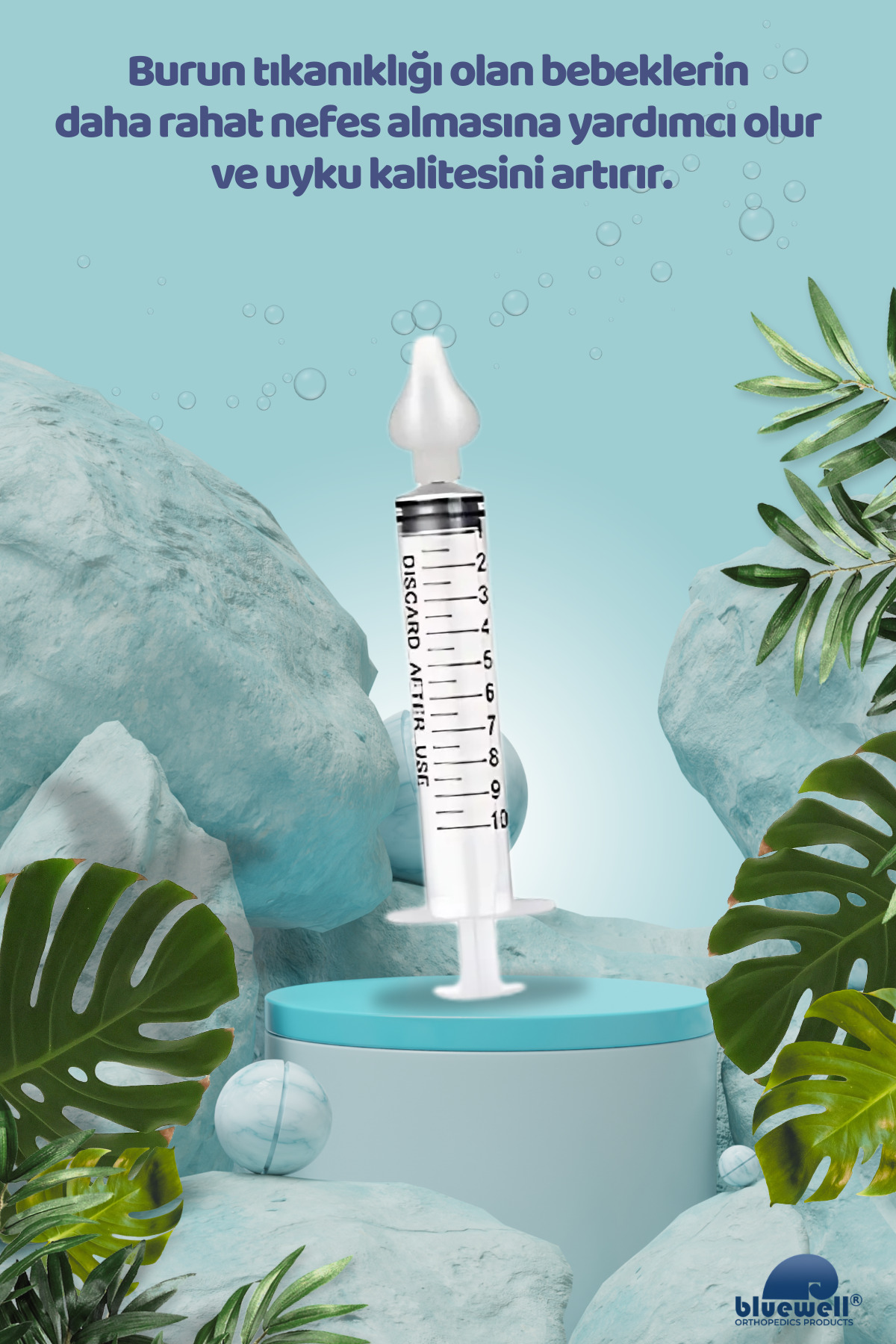 2'li Şırıngalı Bebek Burun Yıkama Enjektörü Nazal Aspiratör Temiz