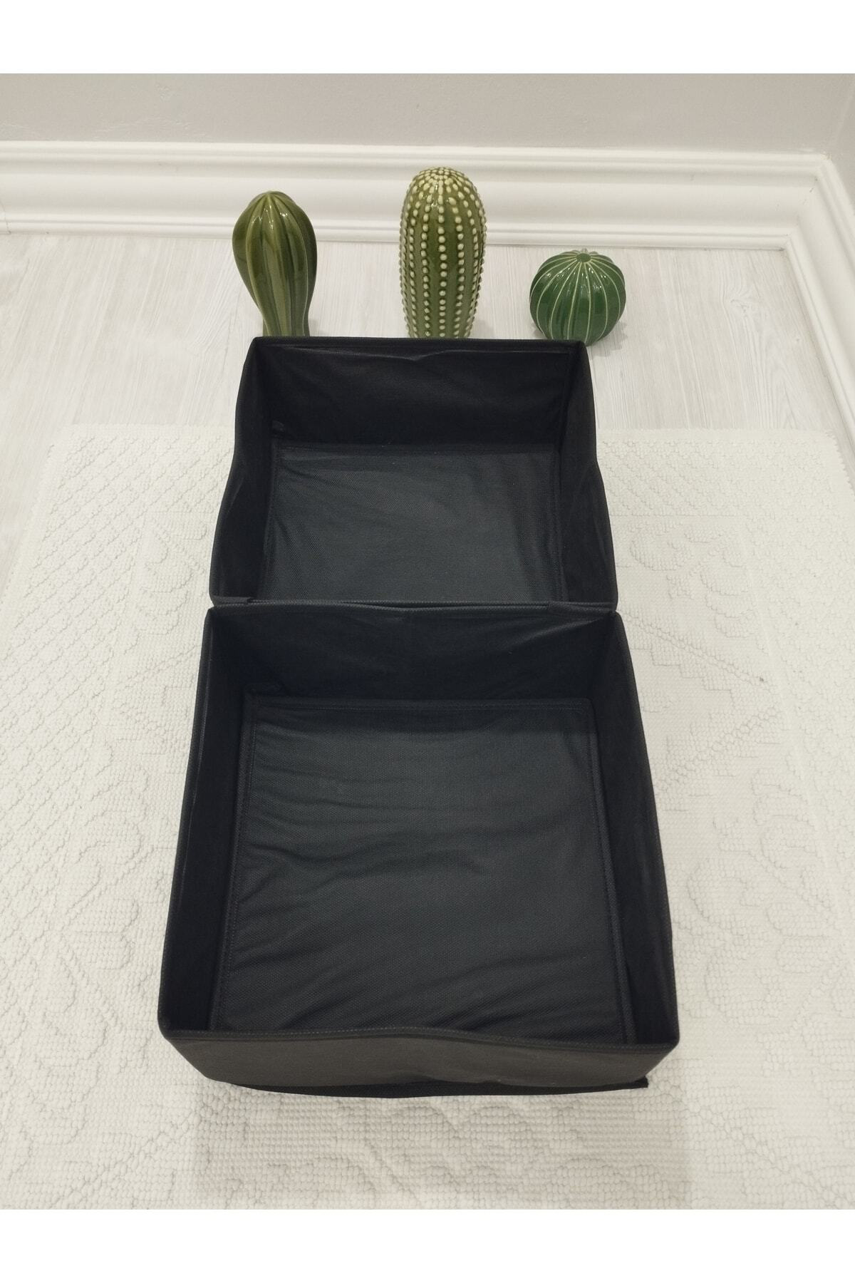2'li Siyah Çekmece Içi Düzenleyici Organizer Set - Çok Amaçlı Dol