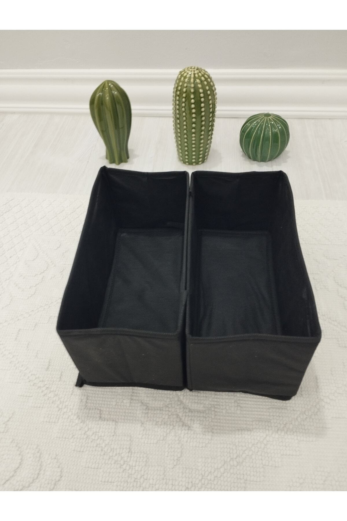 2'li Siyah Çekmece Içi Düzenleyici Organizer Set - Çok Amaçlı Dol