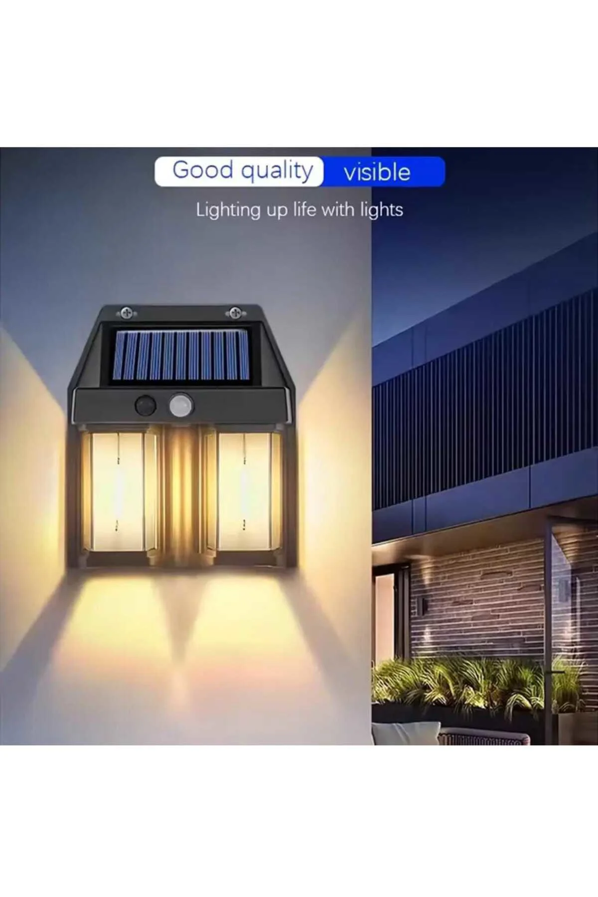 2'li Solar Panelli Sensörlü 3 Modlu Otomatik Bahçe Aydınlatması L 2'li Solar Panelli Sensörlü 3 Modlu Otomatik Bahçe Aydınlatması L