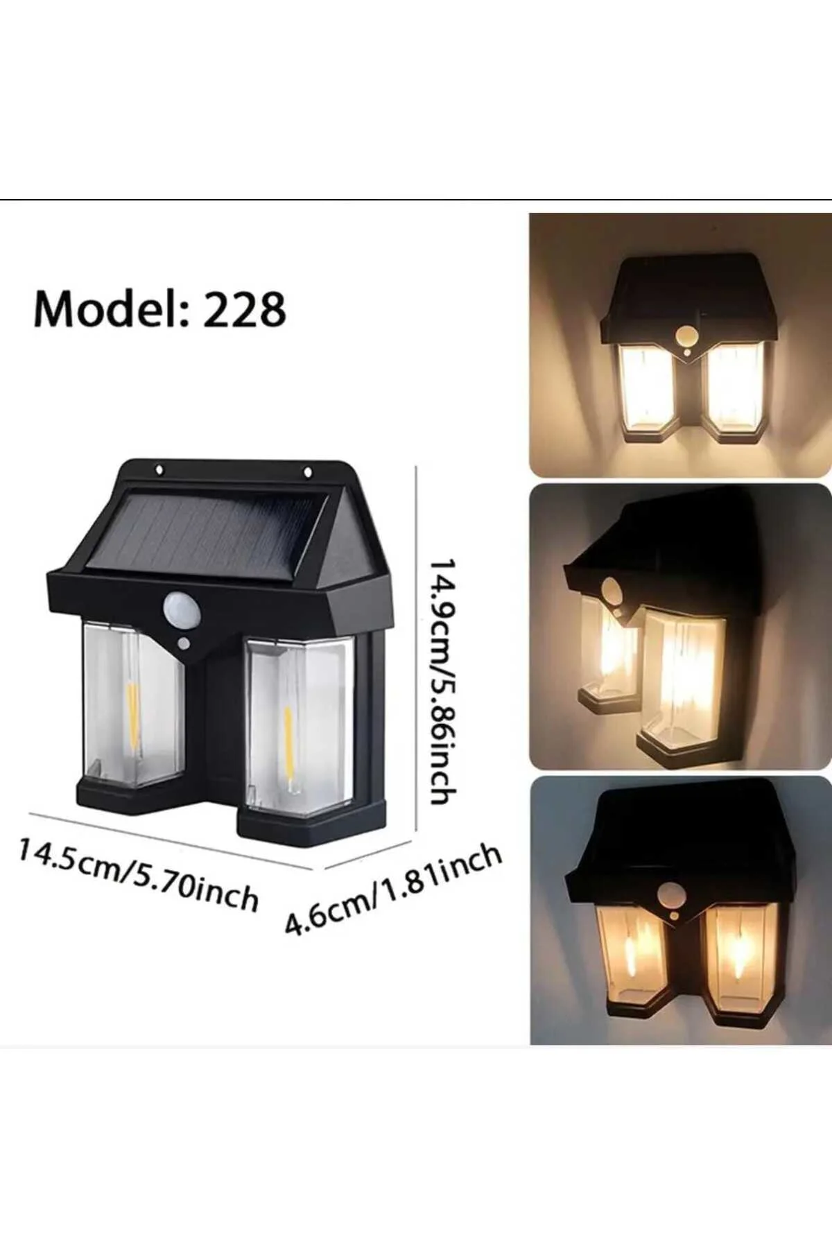 2'li Solar Panelli Sensörlü 3 Modlu Otomatik Bahçe Aydınlatması L 2'li Solar Panelli Sensörlü 3 Modlu Otomatik Bahçe Aydınlatması L