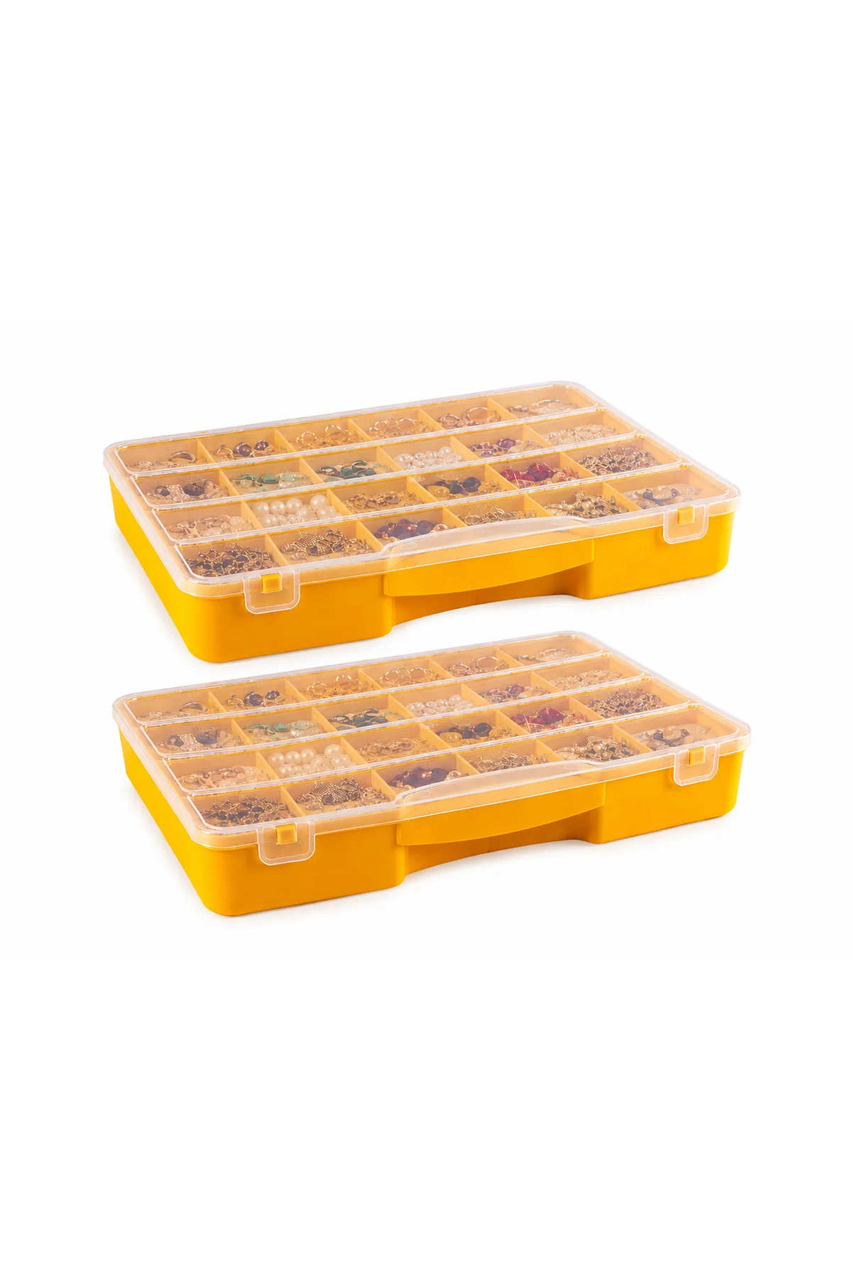 2Lİ Takı Organizer Kutusu Çok Bölmeli Takı Düzenleyici Küpe Yüzük