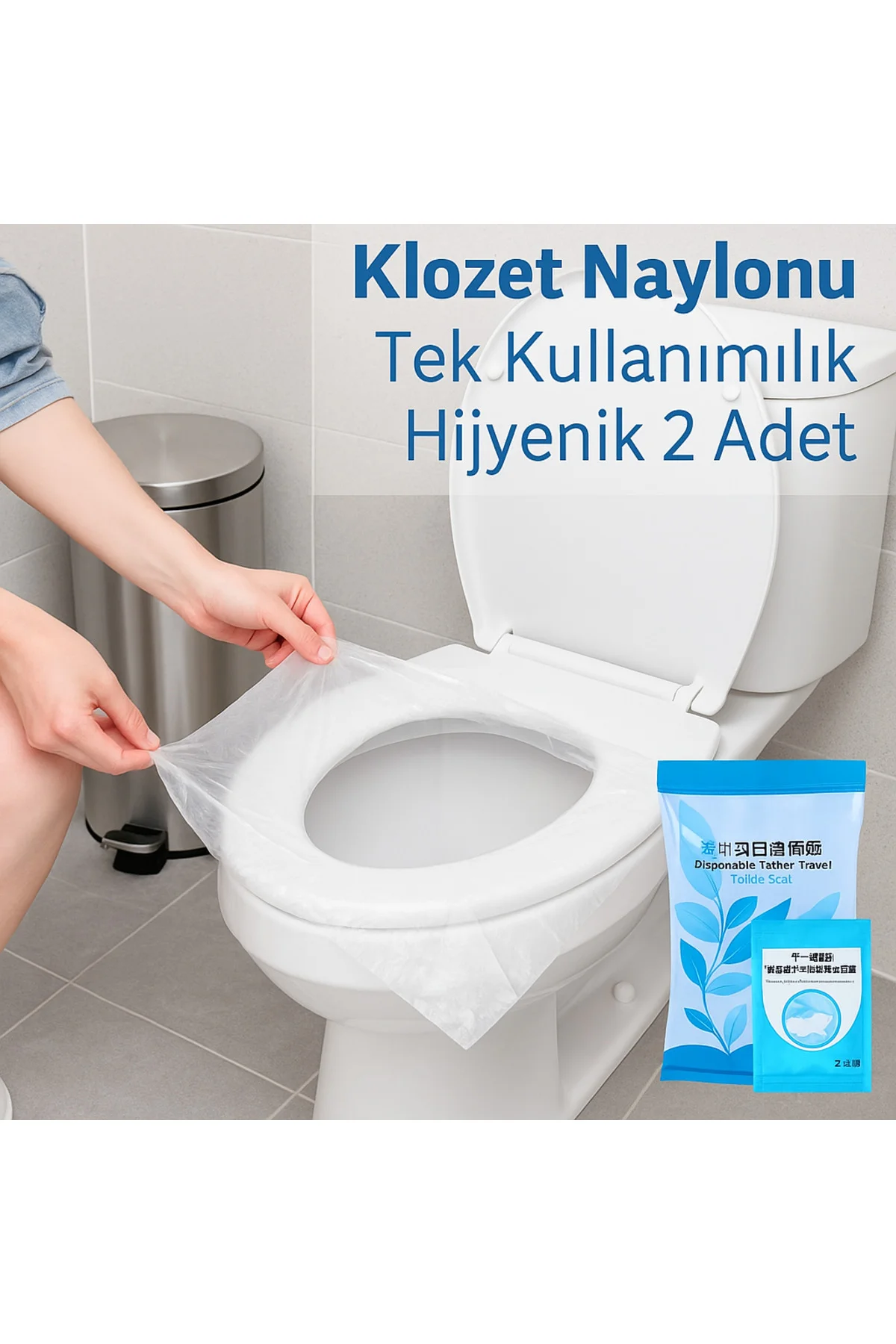 2'li Tek Kullanımlık Klozet Naylonu | Hijyenik Tuvalet Örtüsü Sey
