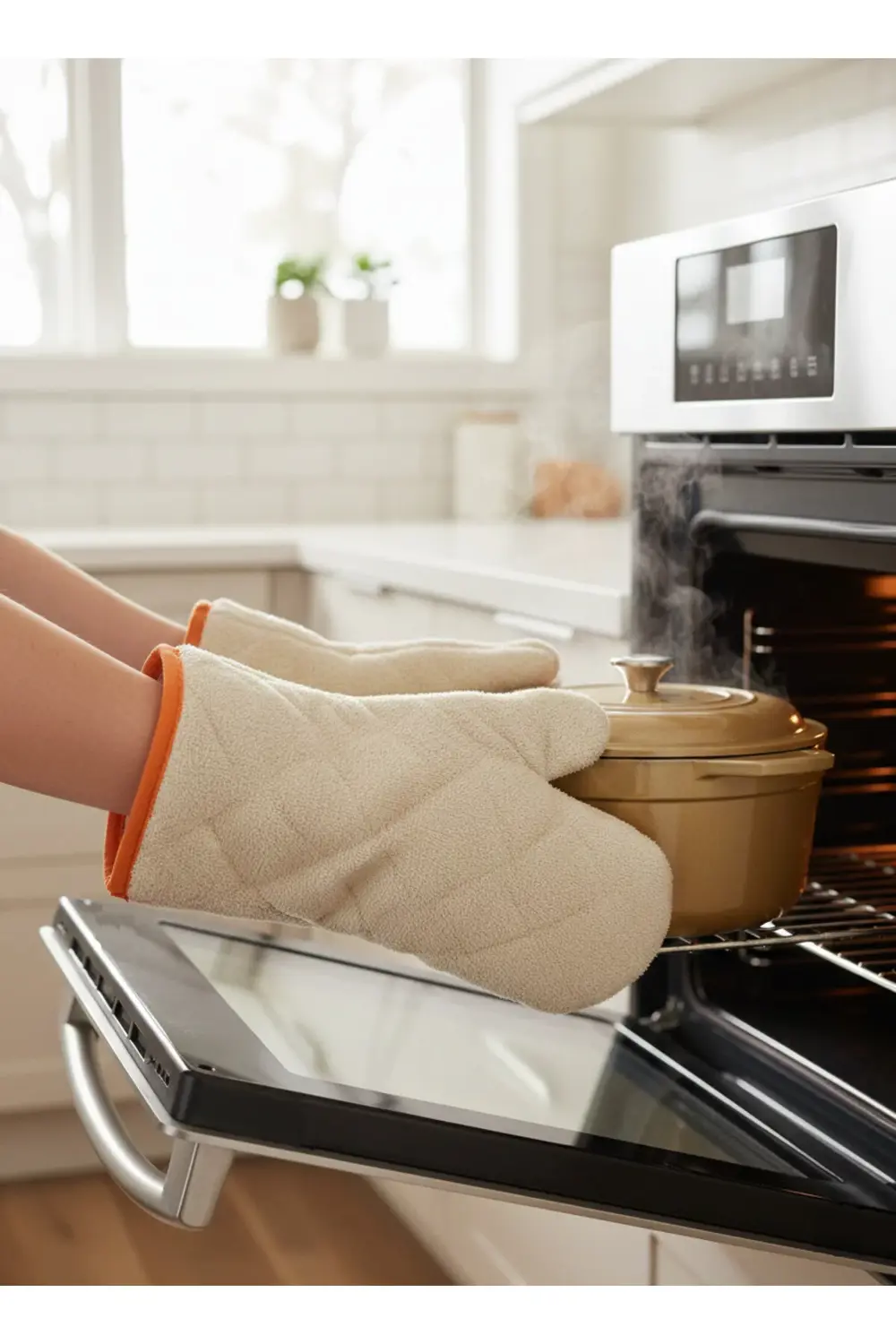 2'li Termo Fırın Eldiveni – Isıya Dayanıklı Uzun Mutfak Eldiveni