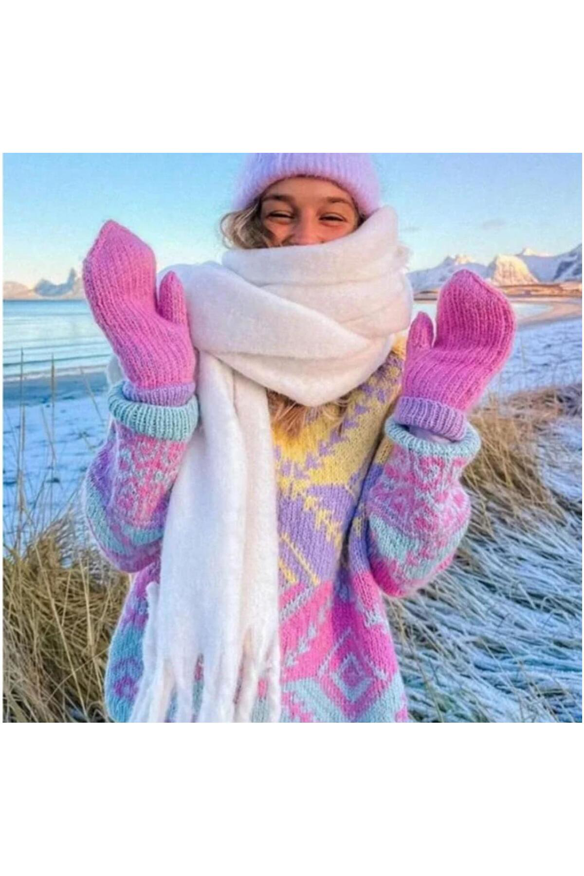 2'li Tk. Beyaz Peluş Kulaklık ve Soft Atkı Takımı, Kışlık Kulaklı