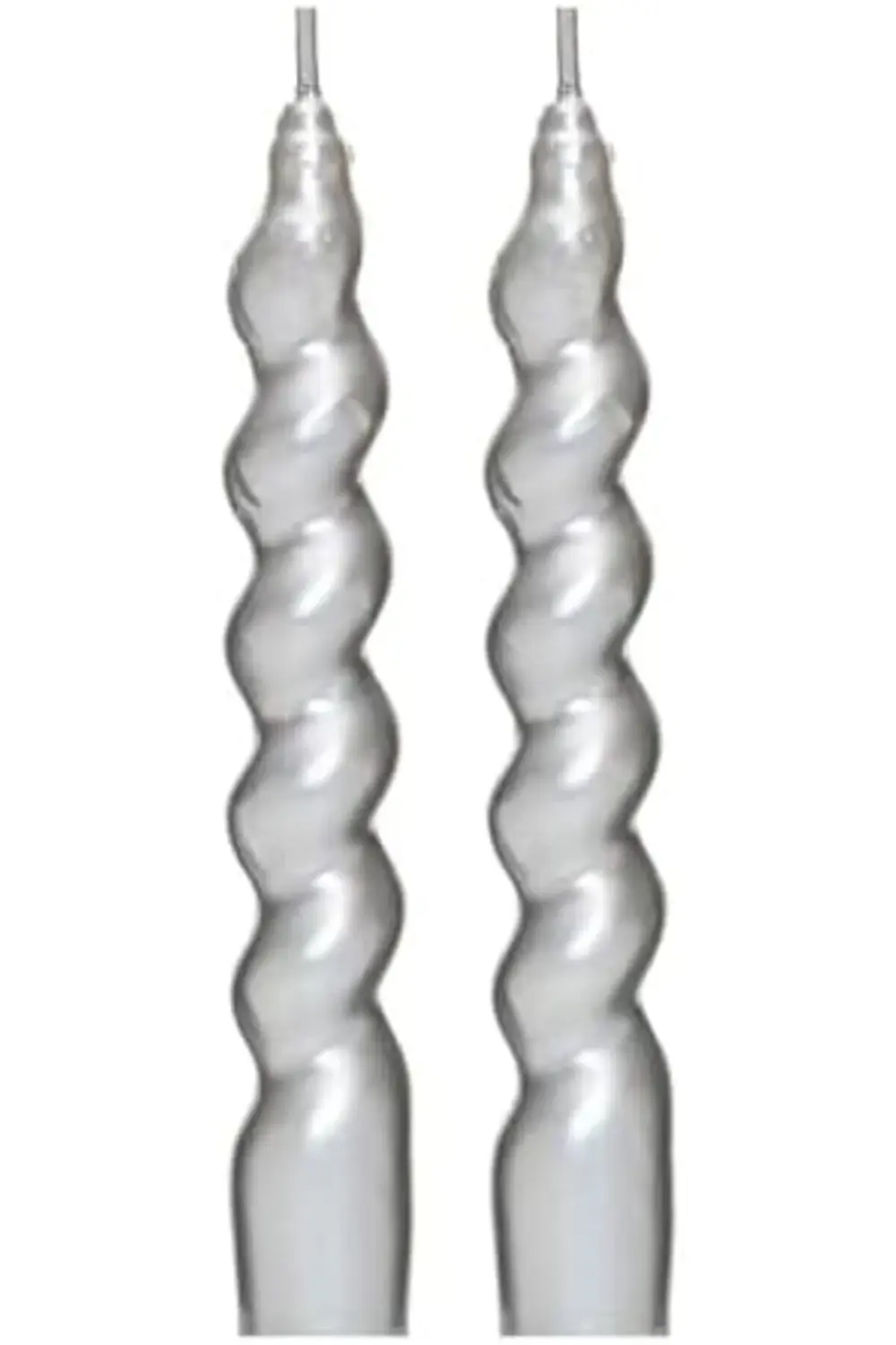 2'li Twirl Glow Gümüş Şamdan Mum Seti (18 cm) maxshtr 1053513