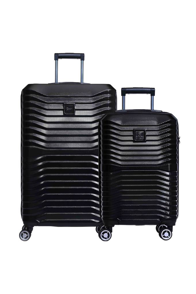 Louisiana Polo 2'Li Valiz Seti Polikarbon Orta Boy - Kabin Boy Valiz Siyah 1819