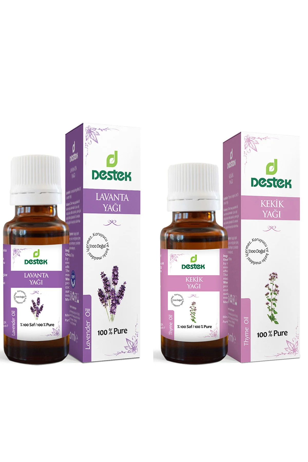 2'li Yağ Seti(20ml Uçucu Lavanta Yağı,20ml Uçucu Kekik Yağı)