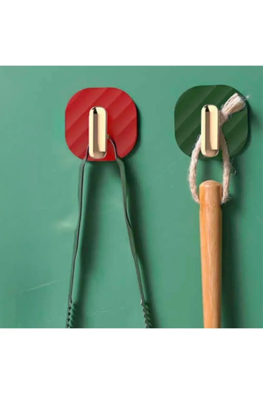 2li Yapışkanlı Retro Askılık Dolap Kapak Kulpu Yeşil (4915) GO-53