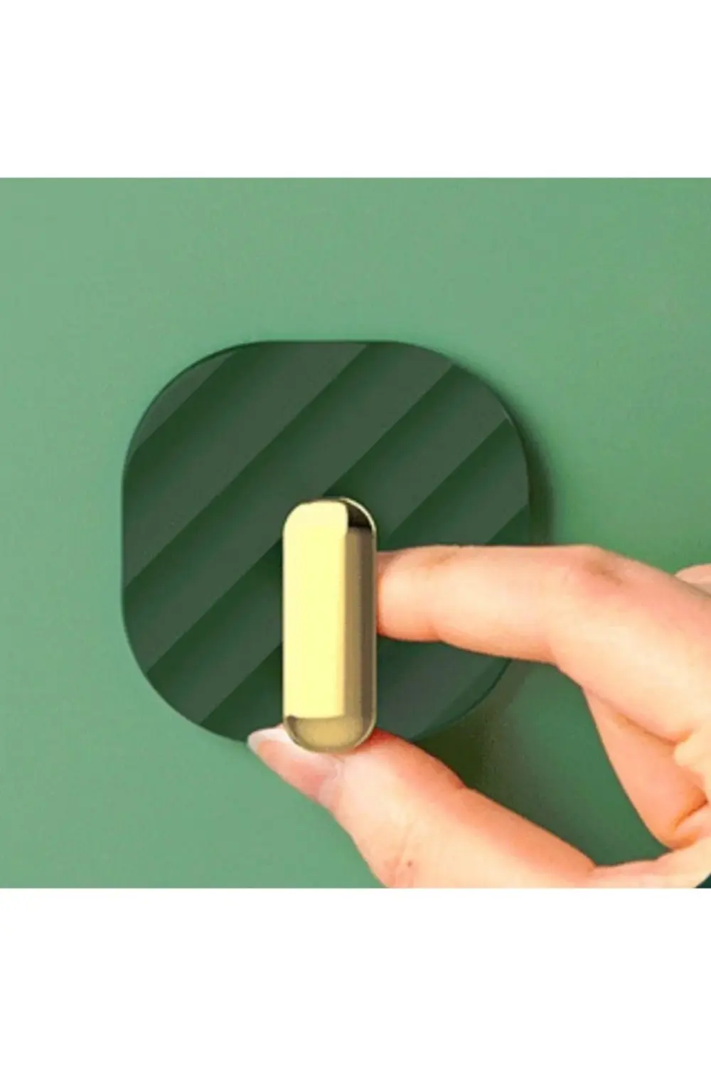 2li Yapışkanlı Retro Askılık Dolap Kapak Kulpu Yeşil (4915) GO-53