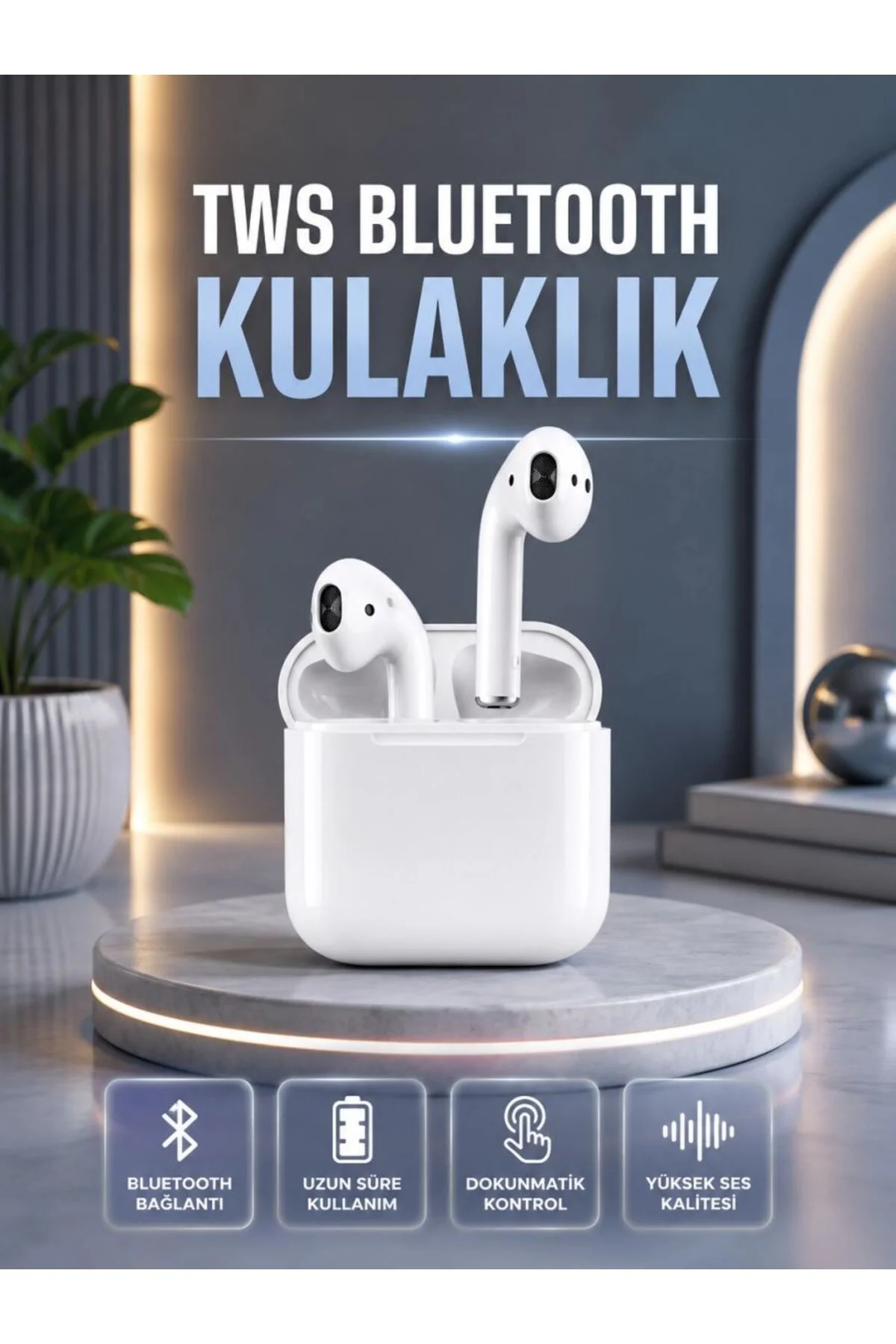 2.nesil Kablosuz Bluetooth Kulaklık Uzun Pil Ömrü