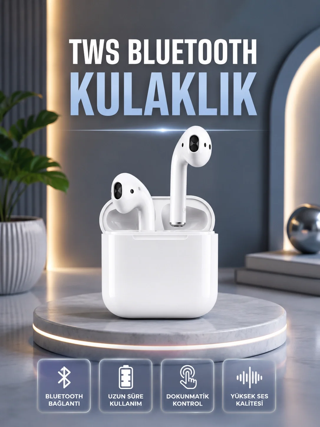 2.Nesil Kablosuz Bluetooth Kulaklık Uzun Pil Ömrü
