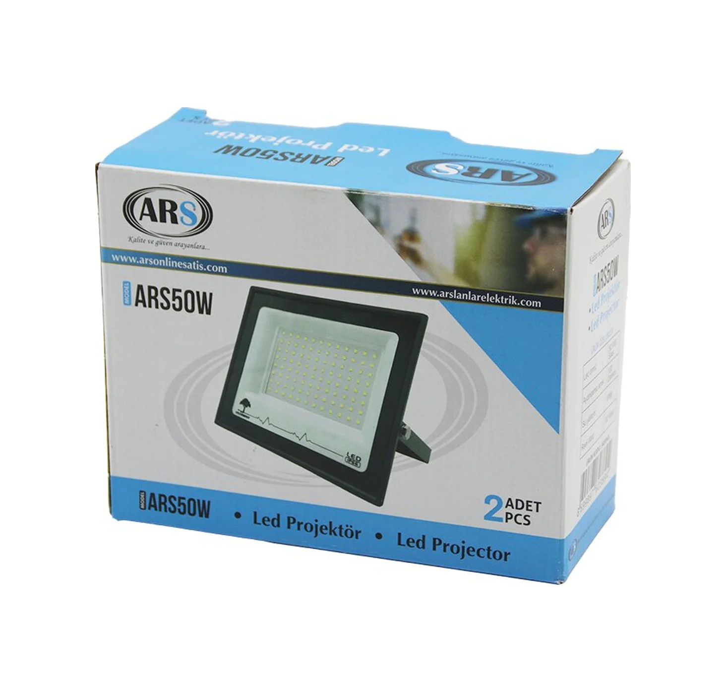 2pcs 50w Led Projektör 15x11.5cm Aydınlatma Açısı: 120 Derece 50.