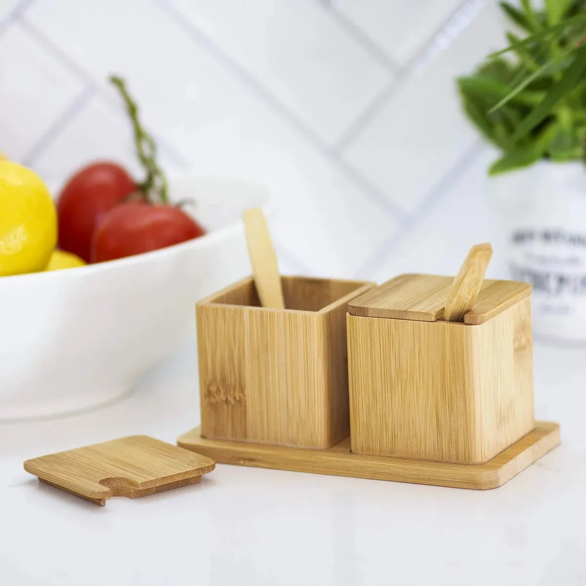 2pcs Baharatlık - Tuzluk Ahşap Bambu Bx40 Fiyatı, Yorumları ve Özellikleri