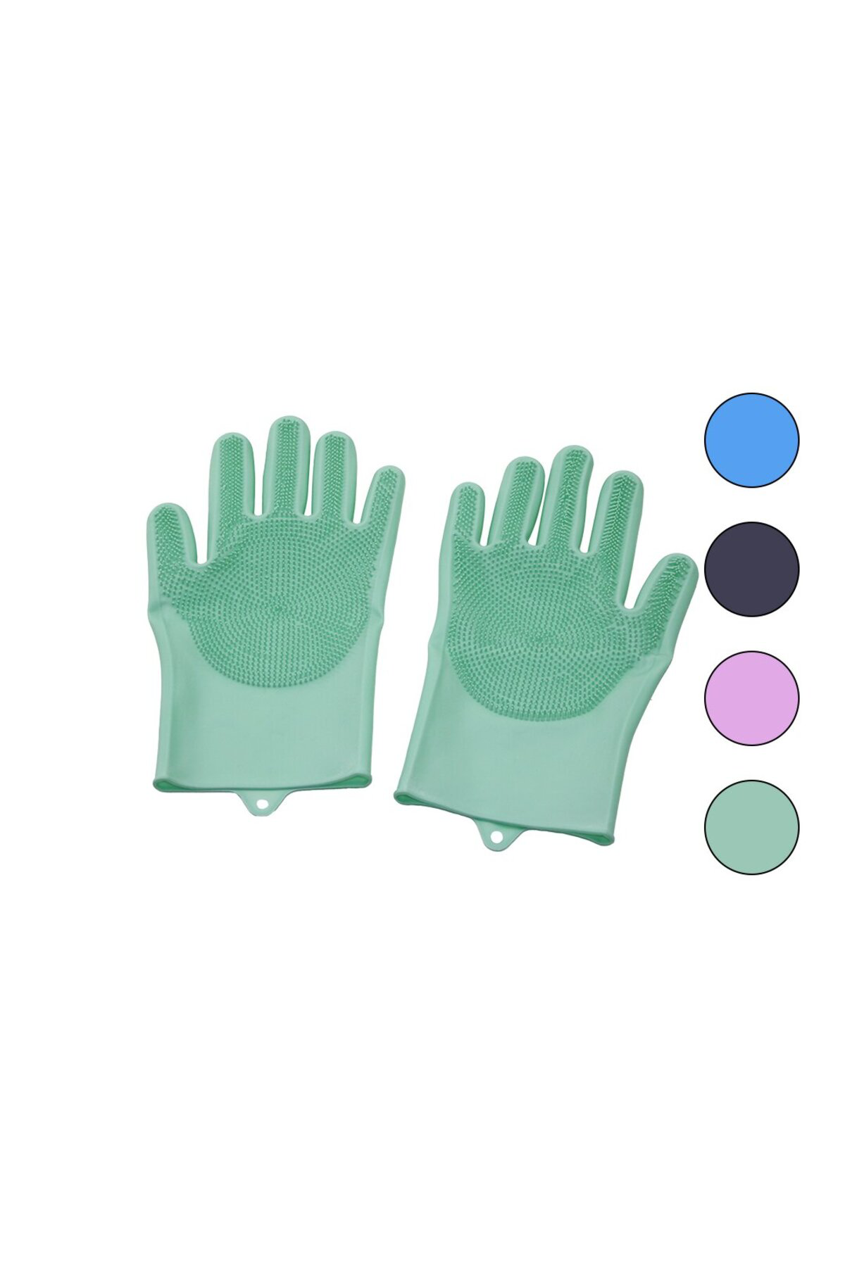 Ok Aksesuar 2Pcs Renkli Silikon Tirtirli Bulaşik Eldiveni (5060)