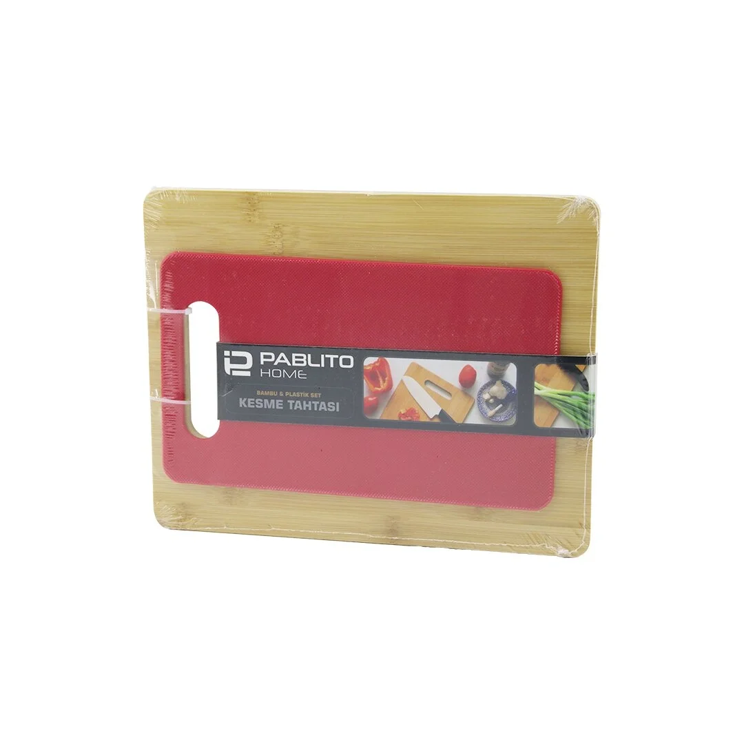 2pcs Set=ahşap Bambu - Plastik Kesim Panosu - Kesme Tahtası Pls:15x25cm- Ahş:22x28cm Bx40 Fiyatı, Yorumları ve Özellikleri