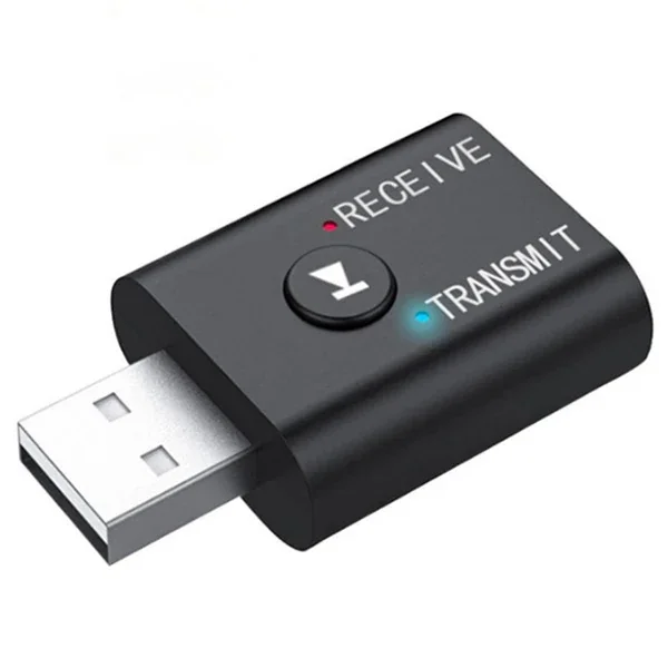 2'si 1 Arada Bluetooth 5.0 Mini USB Adaptör + FM Verici - Araba ve Bilgisayar için Kablosuz Ses Aktarıcı