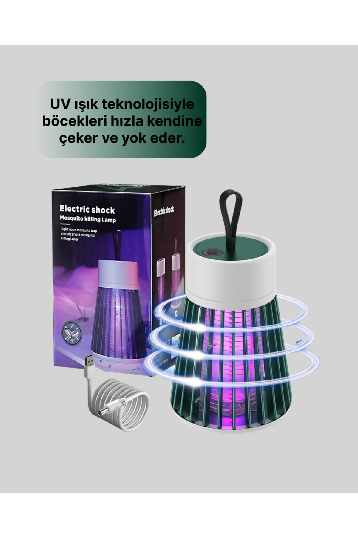 2’si 1 Arada LED Işıklı Elektrikli Böcek Öldürücü - Lisinya