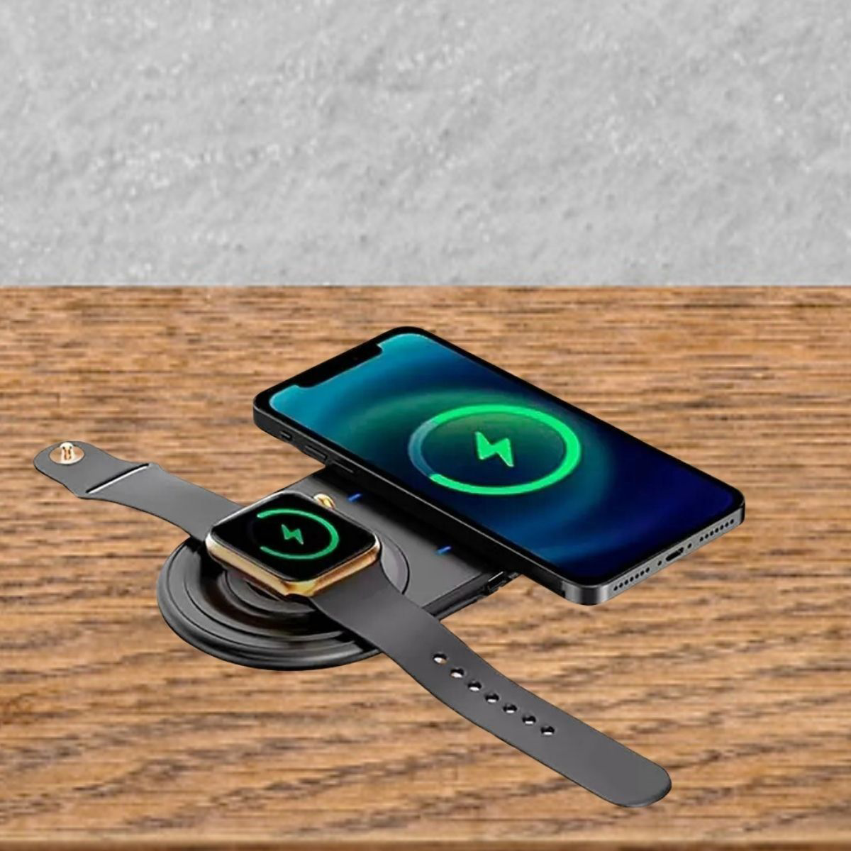 2si 1arada Kablosuz Saat,Kulaklık ve Telefon Hızlı Şarj Etme Apar