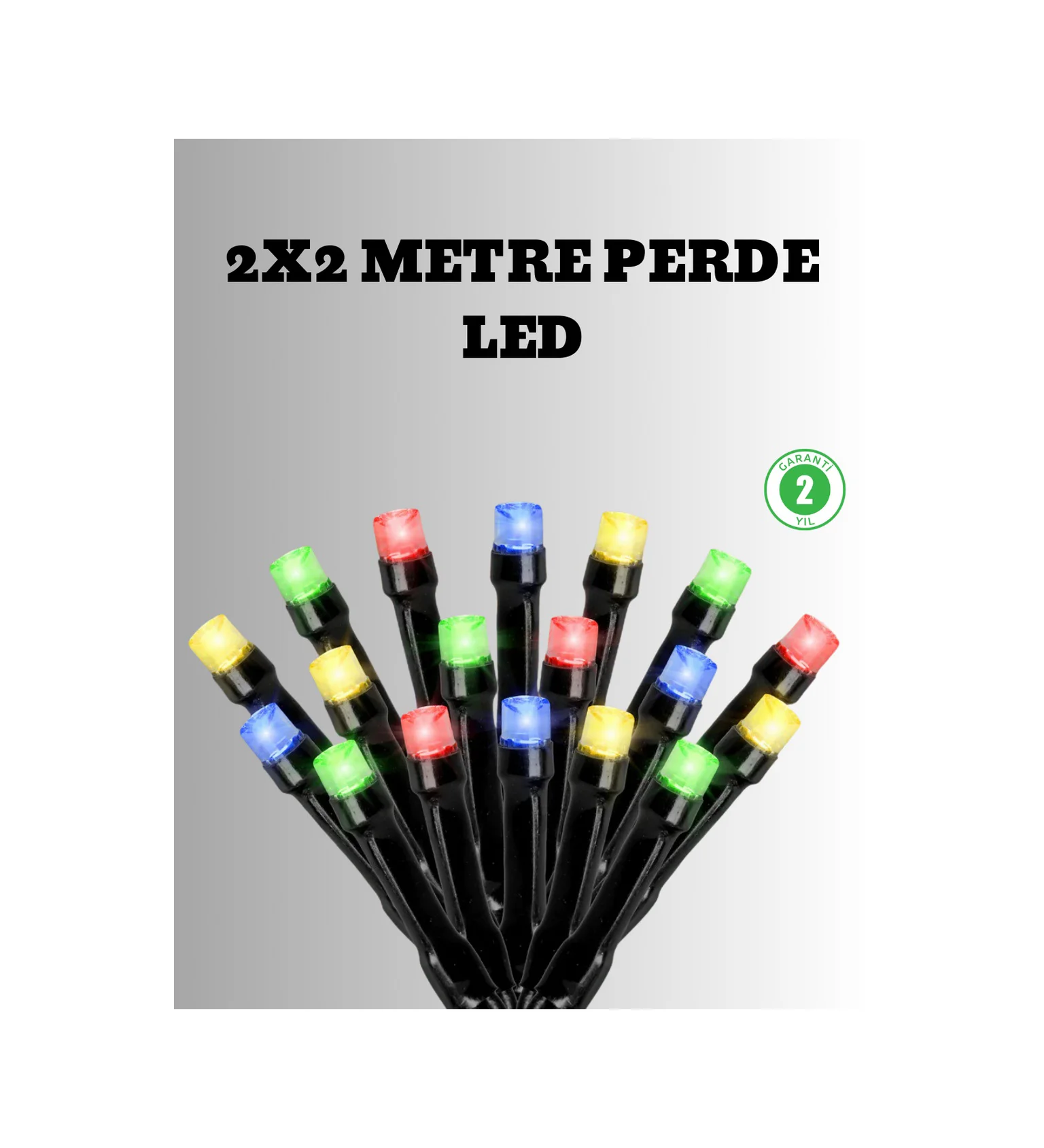 2x2 Metre Pil İle Çalışan Perde Led Işık 8 Modlu Dekoratif Diğer