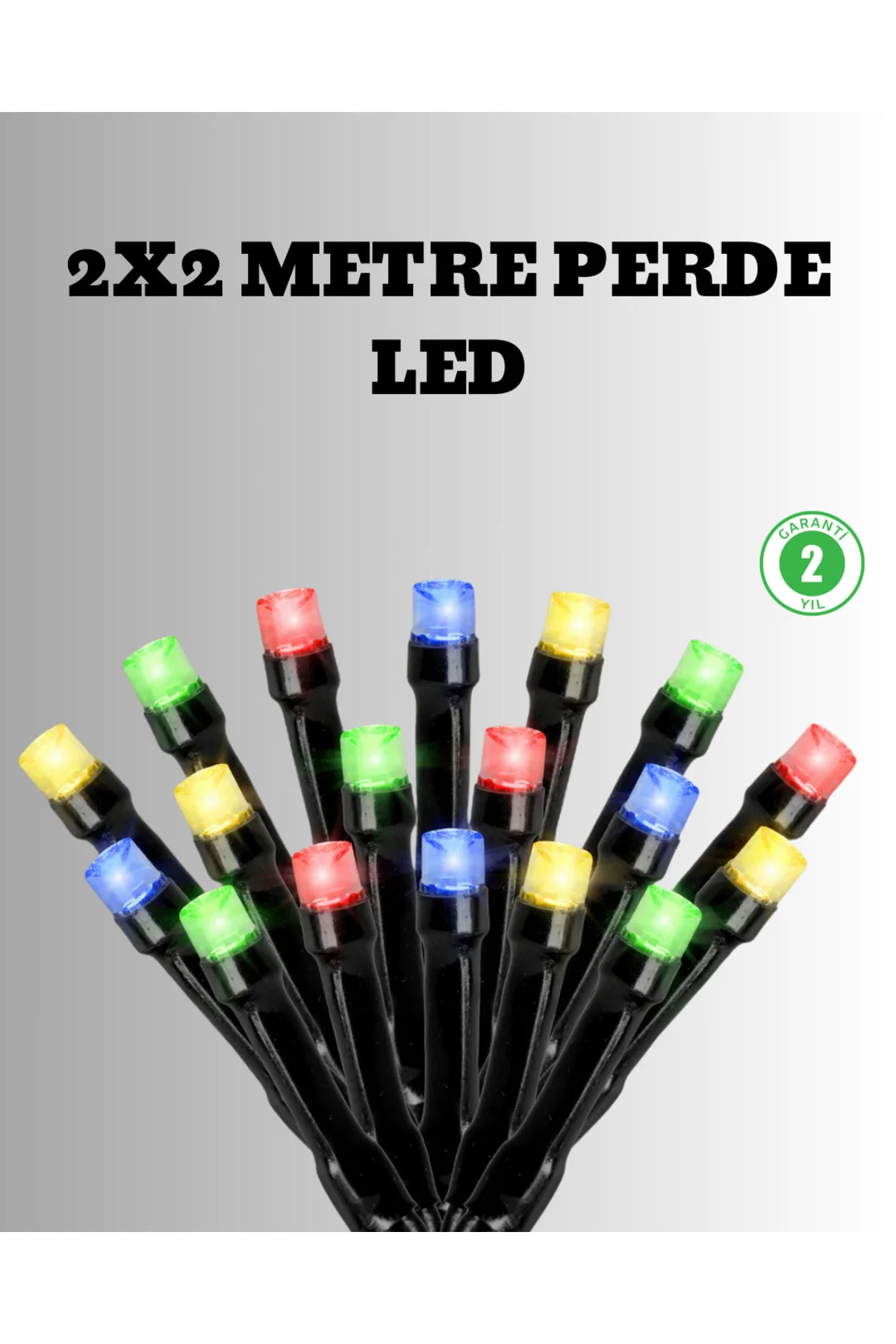 2X2 Metre Pil Ile Çalışan Perde Led Işık – 8 Modlu Dekoratif