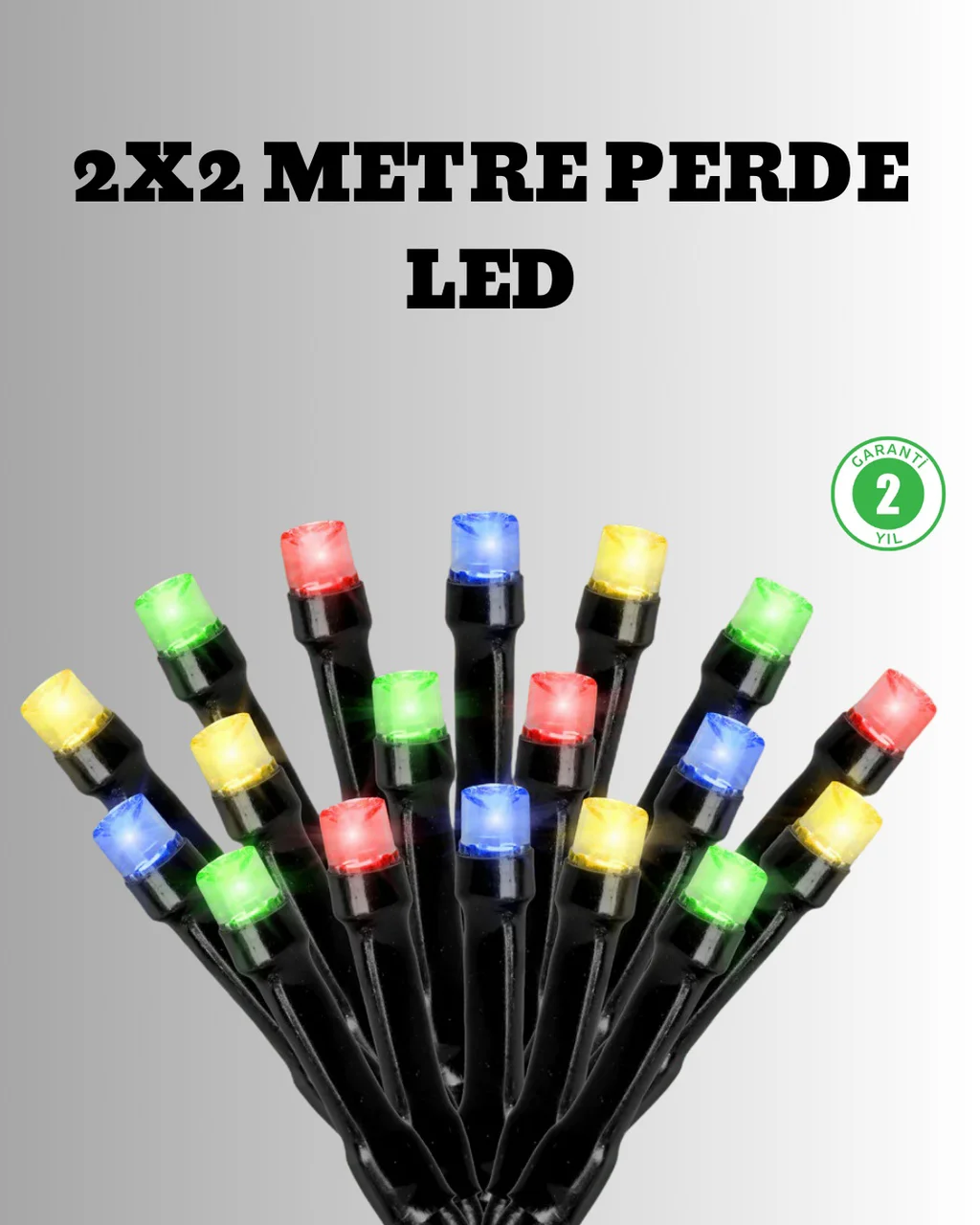 2x2 Metre Pil İle Çalışan Perde Led Işık 8 Modlu Dekoratif - Lisinya Diğer